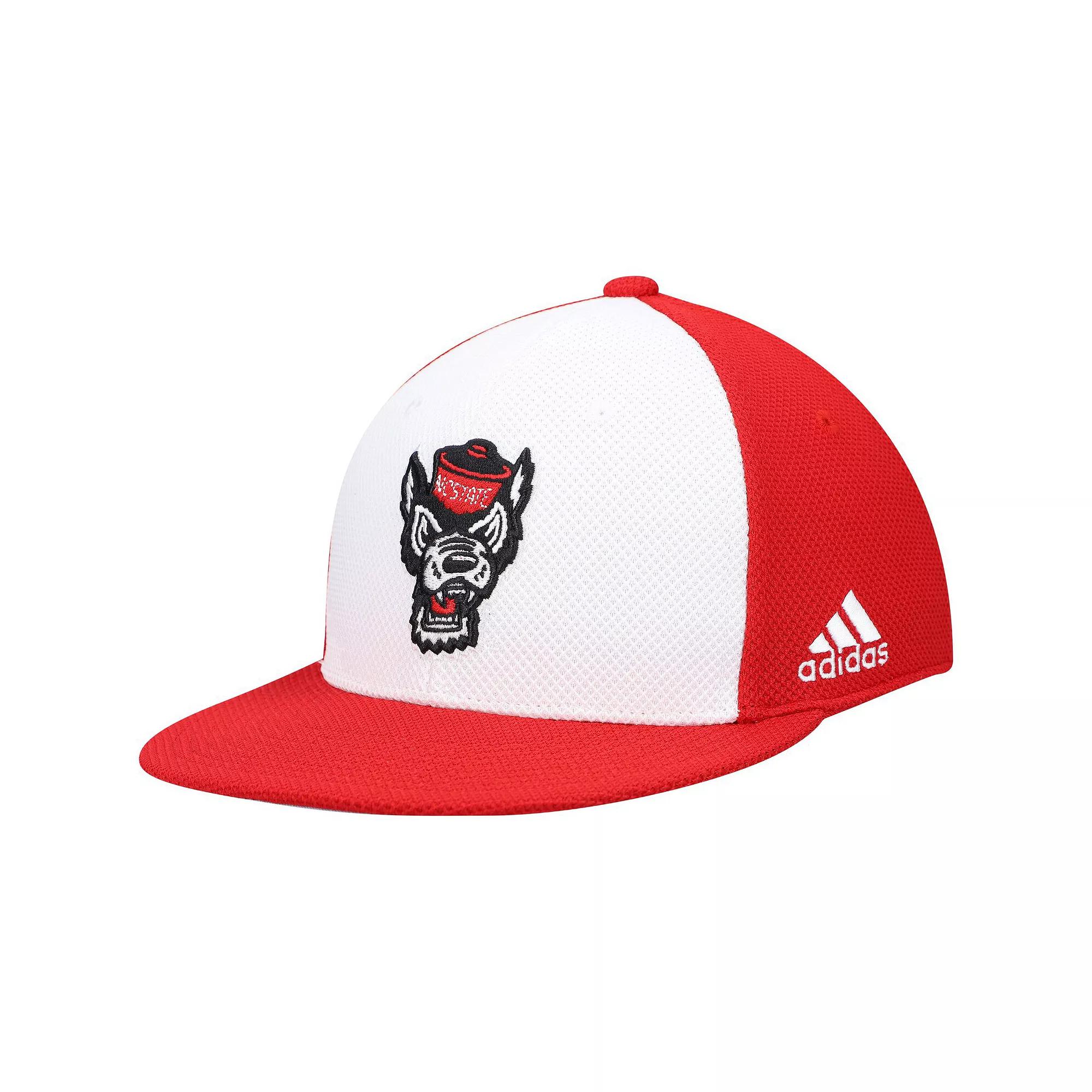 Men's adidas White/Red NC State Wolfpack On-Field Baseball Fitted Hat, Size: 7 1/2, Nst White Product Image