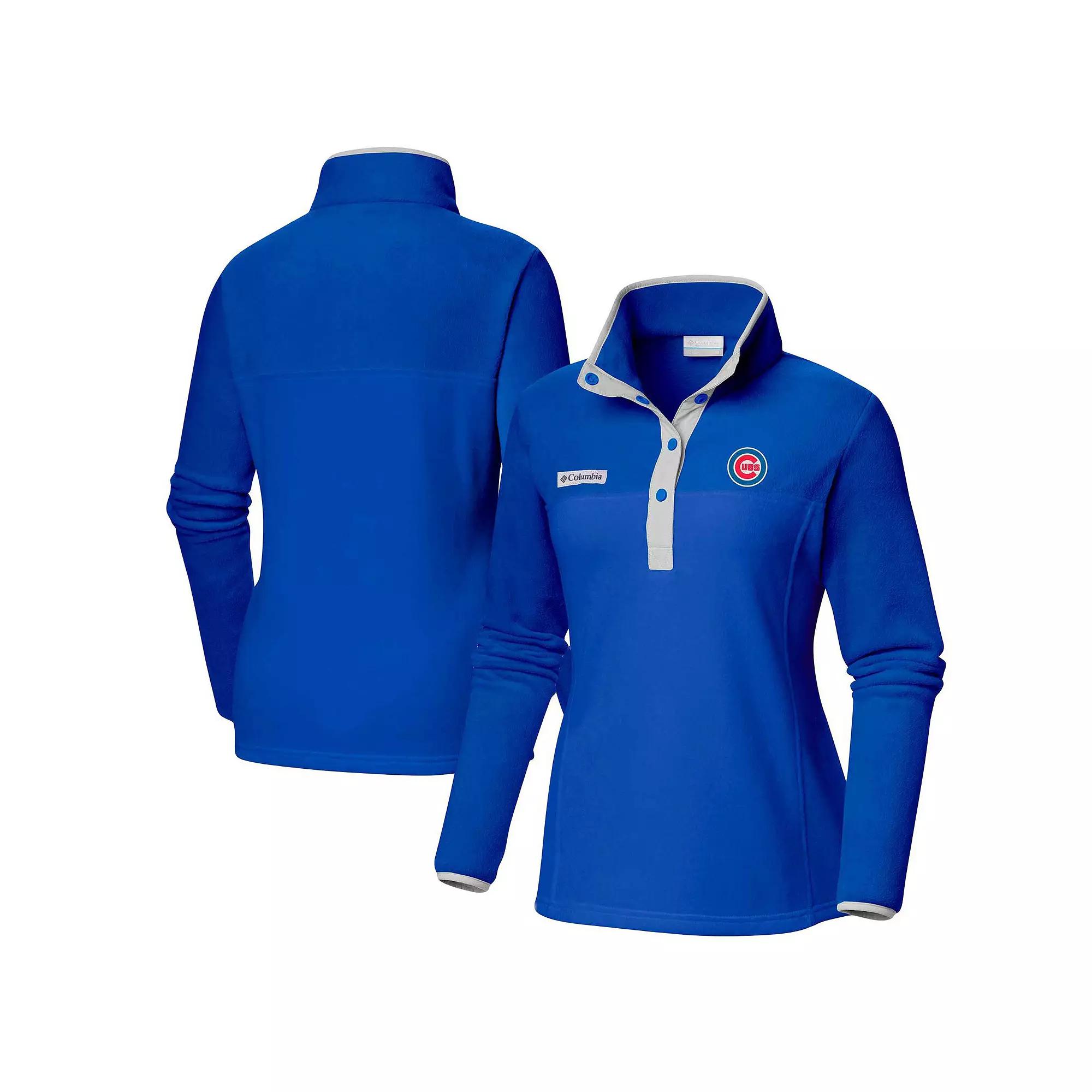 Women's Columbia  Royal Chicago Cubs Benton Springs Half-Snap Sweatshirt, Size: Small, Blue Product Image