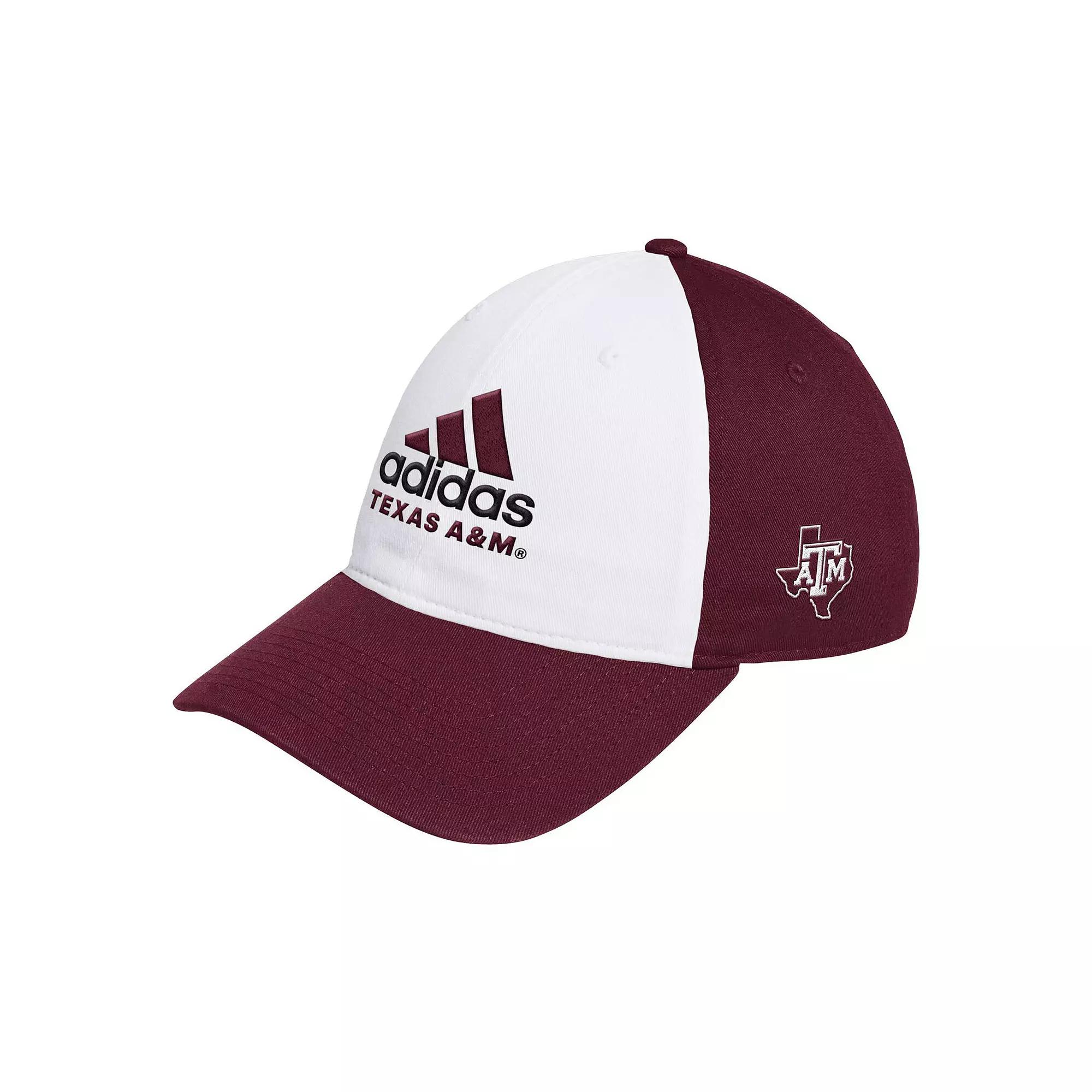 Men's adidas White/Maroon Texas A&M Aggies Slouch Adjustable Hat Product Image