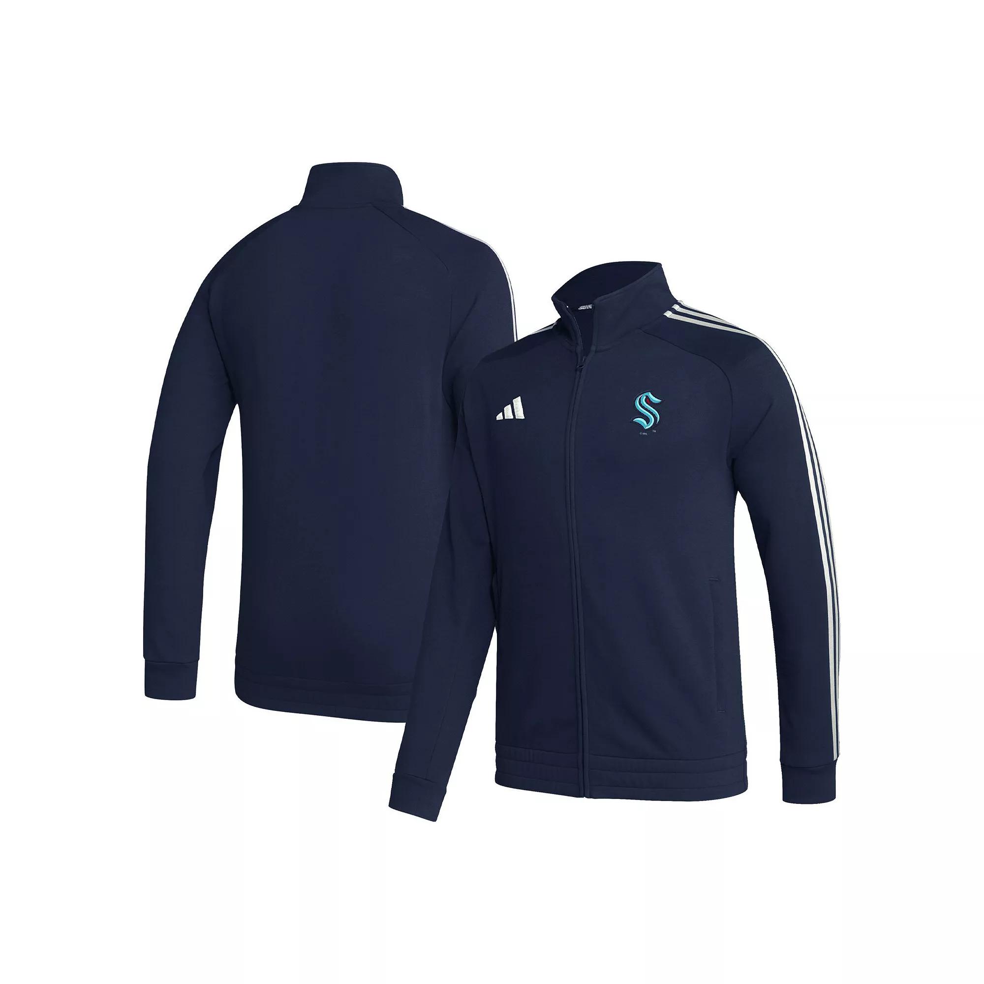 Men's adidas Deep Sea Blue Seattle Kraken Raglan Full-Zip Track Jacket, Size: Medium, Krk Blue Product Image