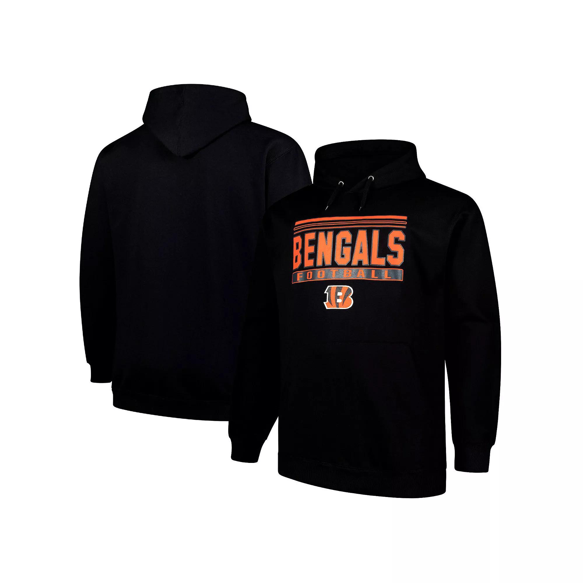 Men's Fanatics Black Cincinnati Bengals Big & Tall Pop Pullover Hoodie,  Product Image