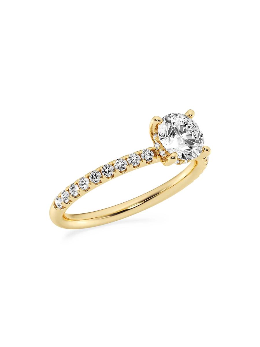 Womens 14K Yellow Gold & Natural Diamond Hidden Halo Ring/0.80 1.33 Tcw - Product Image