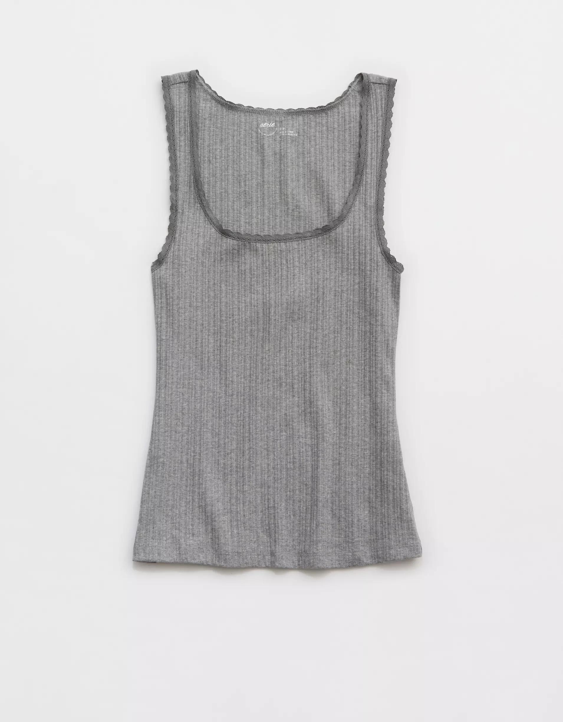 Aerie Ribbed Scoop Neck Tank Top Product Image