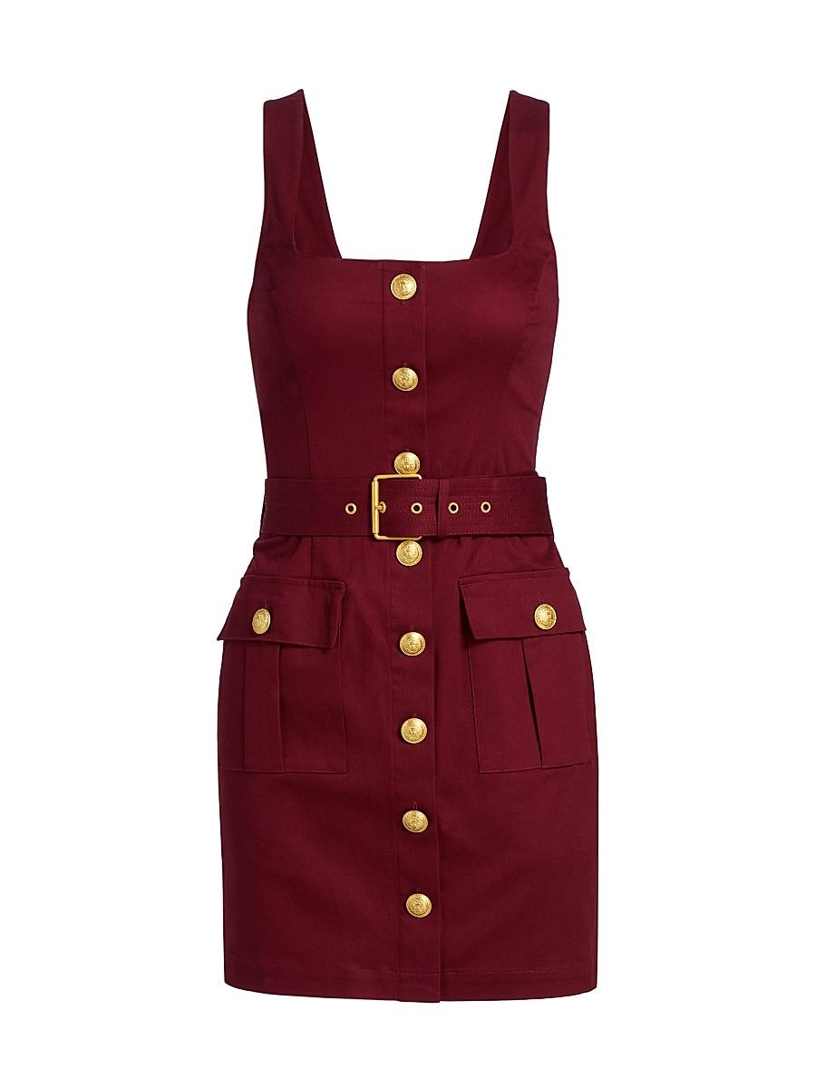 Womens Midy Belted Button-Front Minidress Product Image