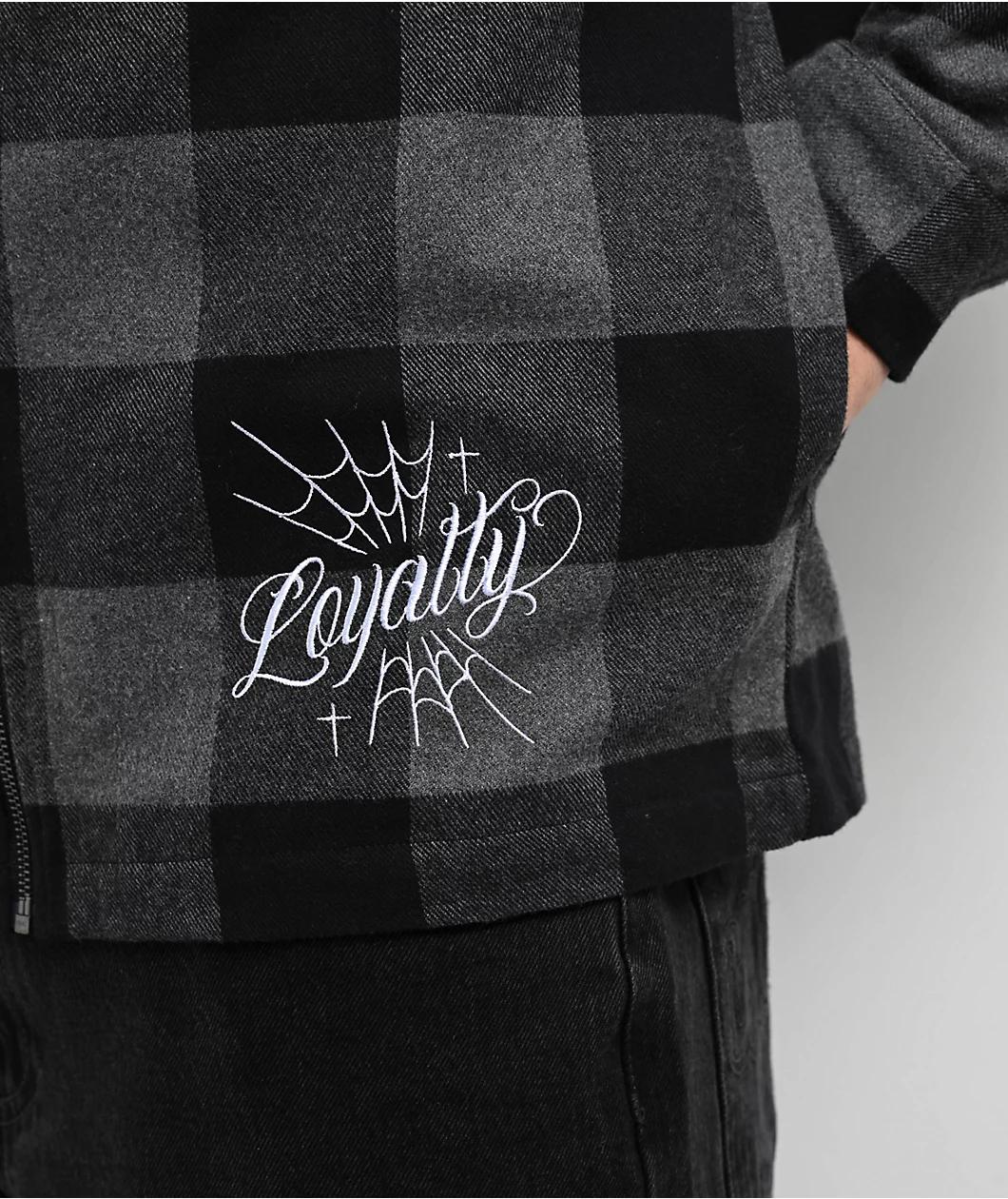 DGK Monterey Black Hooded Flannel Jacket Product Image