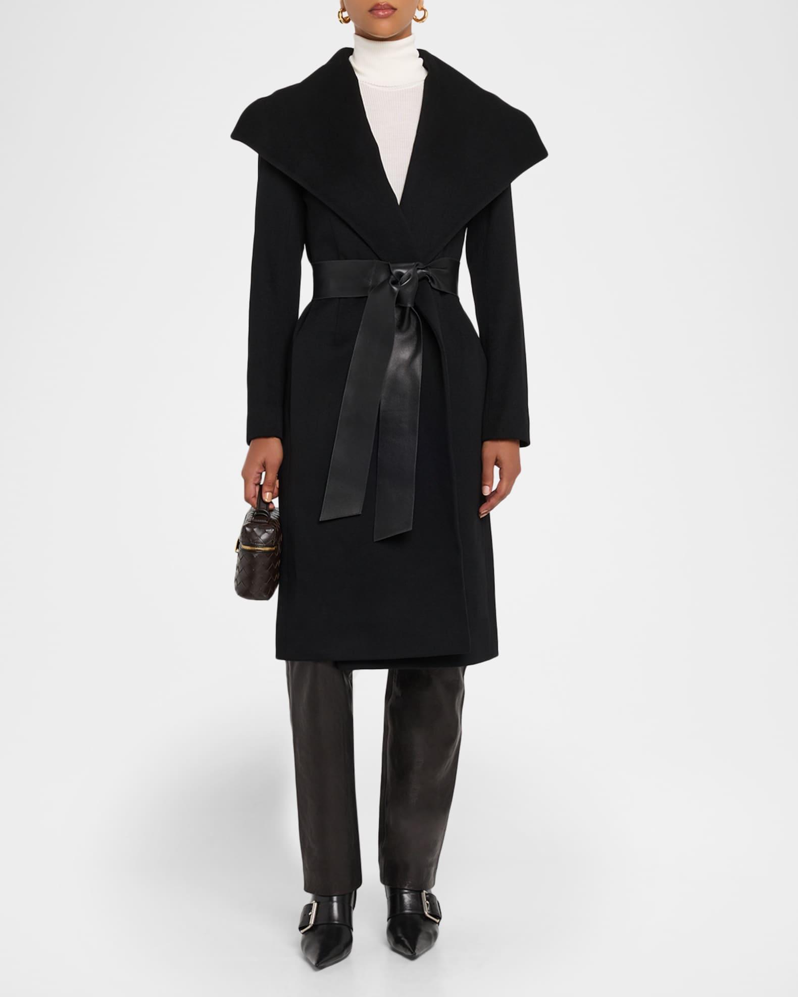 Gemma Wool Wrap Coat with Leather Belt Product Image