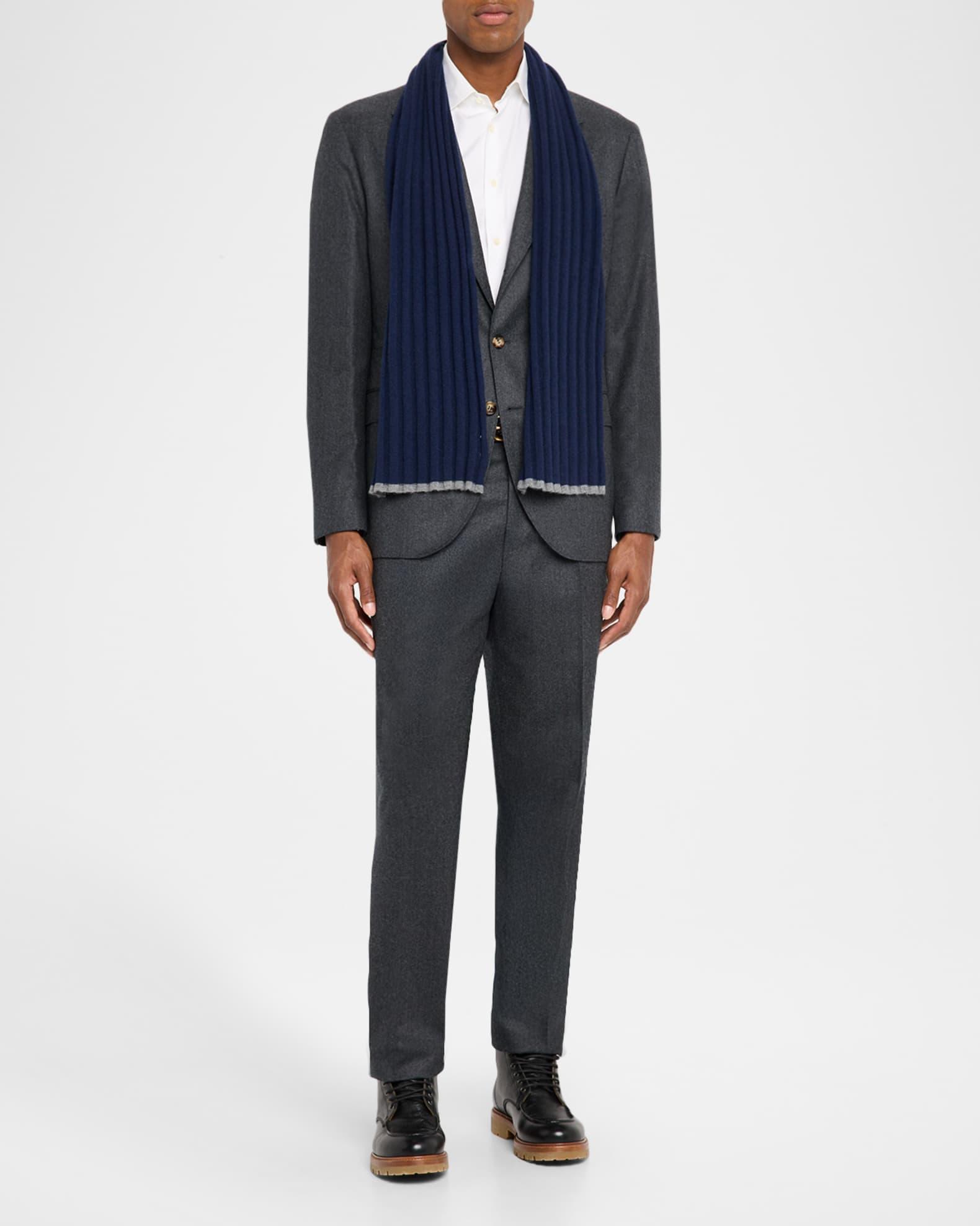 Men's Cashmere Ribbed Scarf Product Image