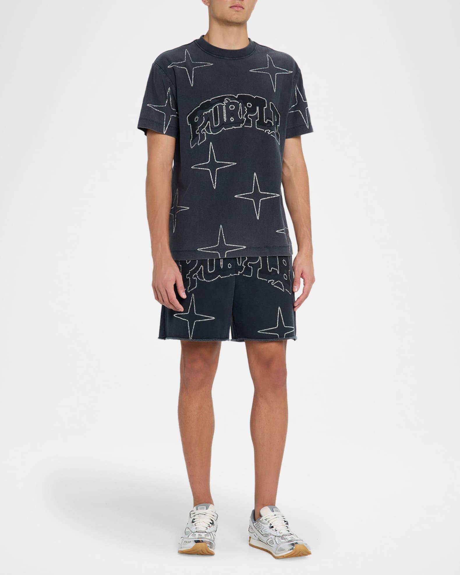 Men's Textured Jersey Crystal Logo Crewneck T-Shirt Product Image