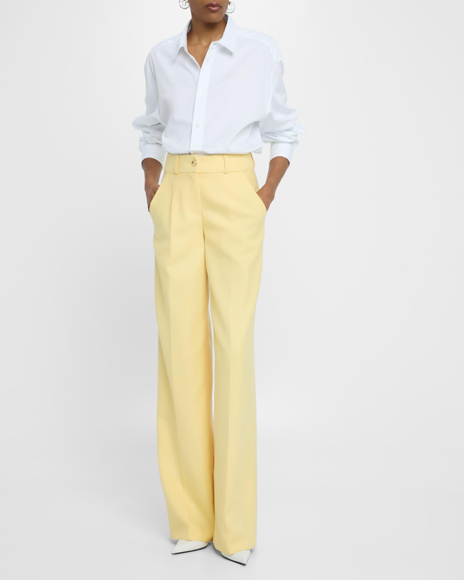 Pinstripe Wide Leg Wool Pants Product Image