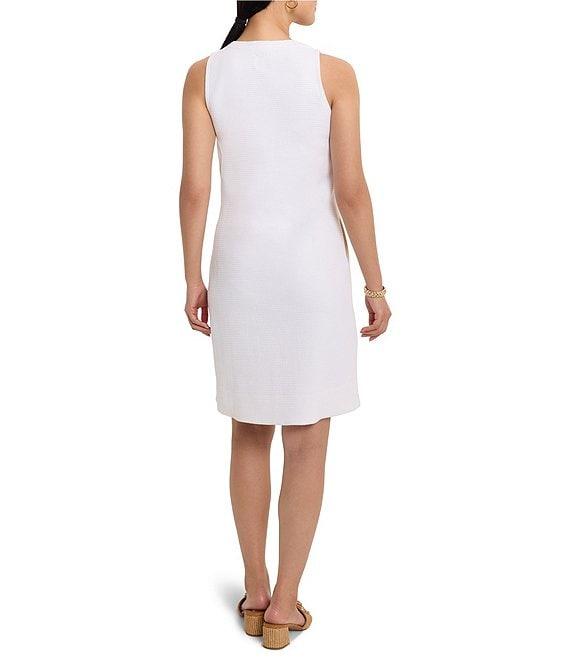 NIC + ZOE Textured Knit V-Neck Sleeveless Button Side Dress Product Image