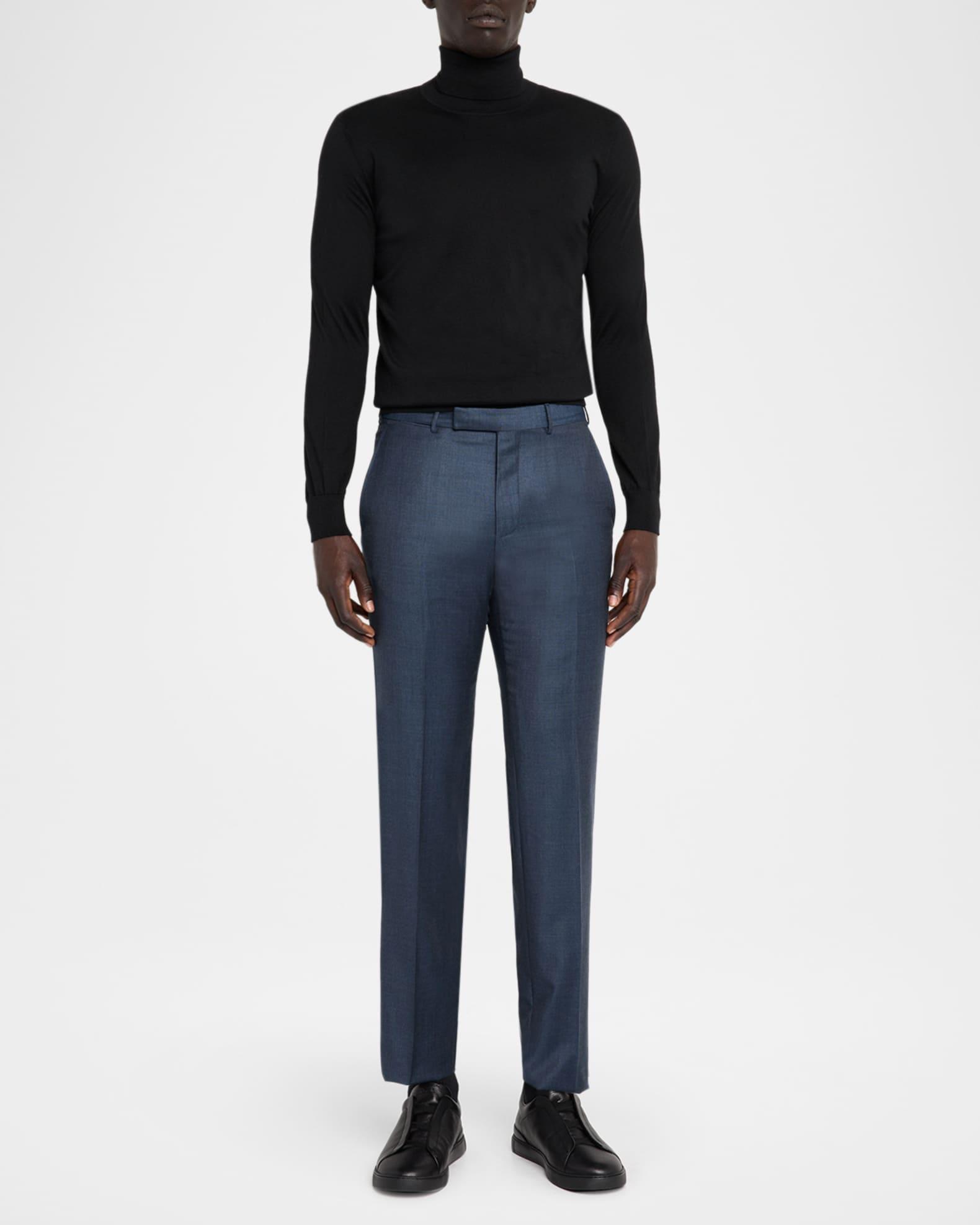Men's Wool Sharkskin Modern Fit Trousers Product Image