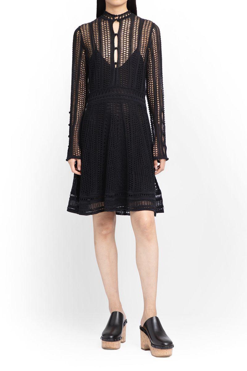 CHLOÉ Black Linen Blend Mini Dress Product Image