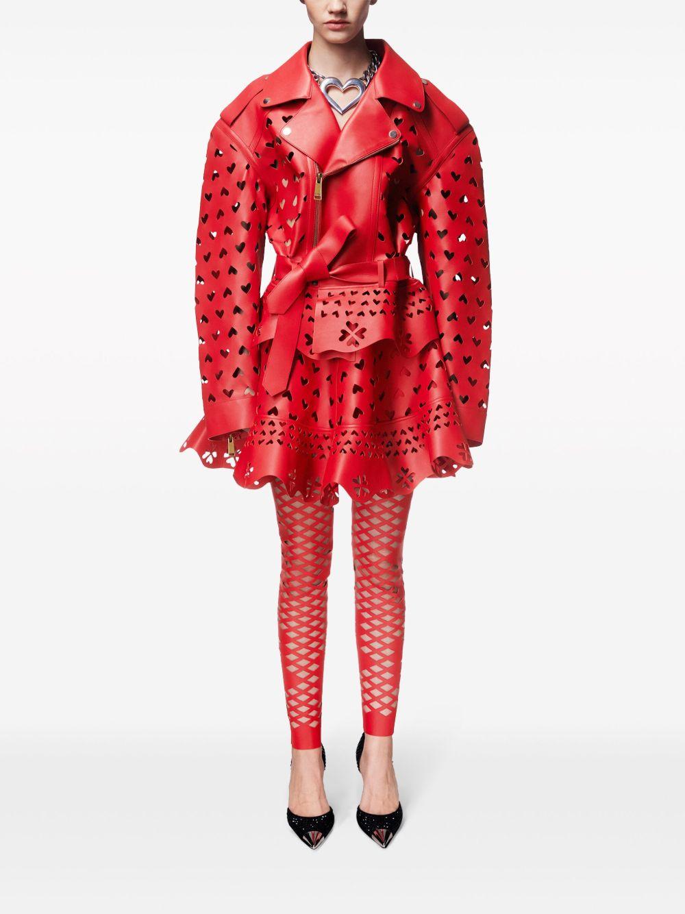 Laser-Cut Heart leather jacket Product Image