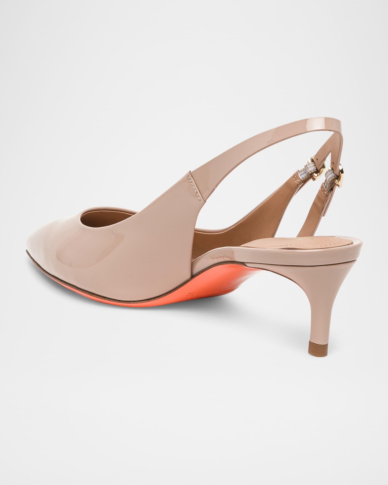 Audrey Patent Kitten Slingback Pumps Product Image