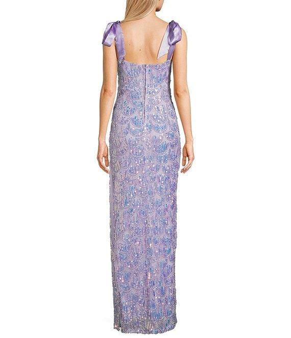 B. Darlin Sweetheart Neck Tie Shoulder Side Slit Dress Product Image