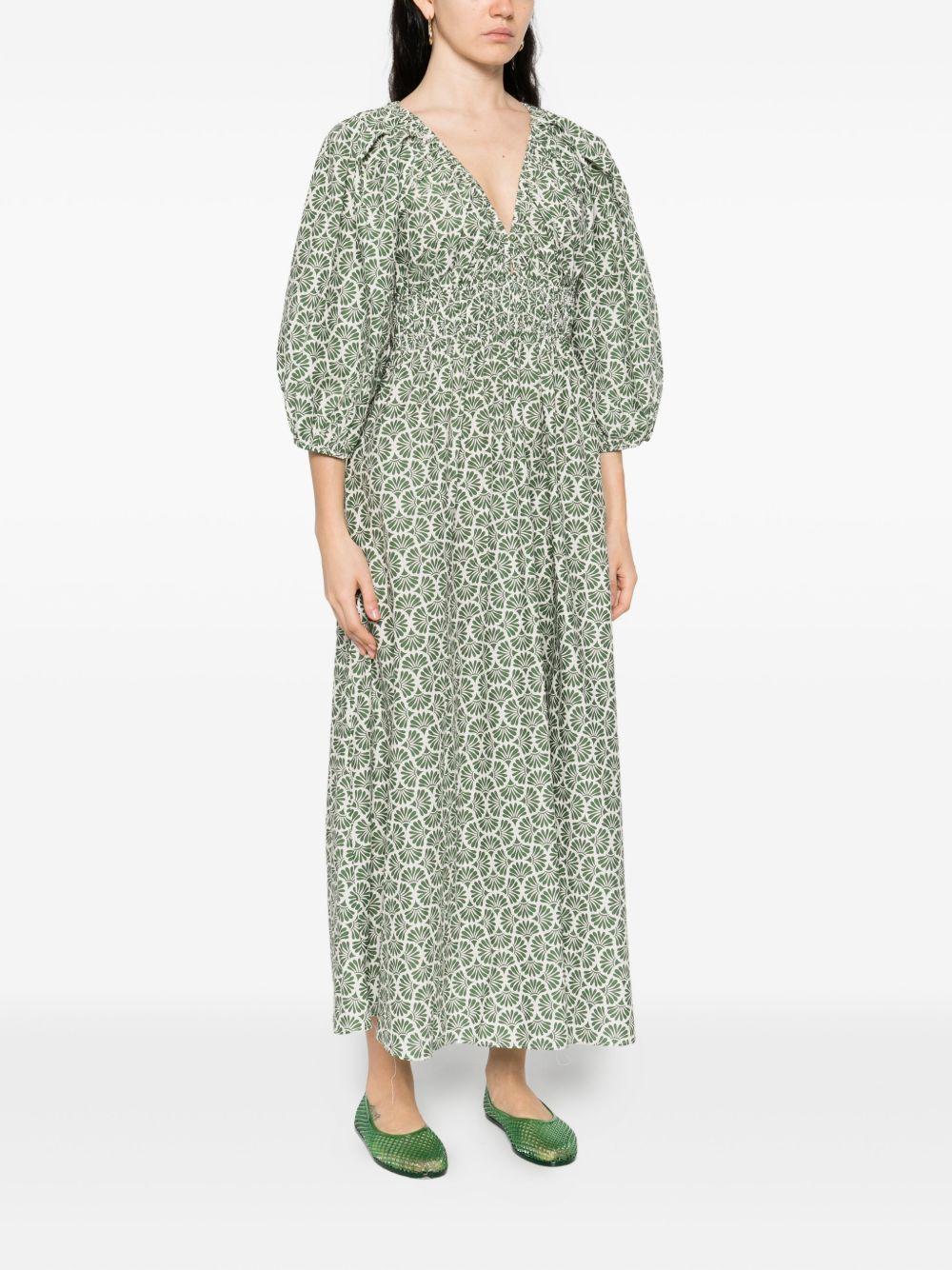 smocked floral-print dress Product Image