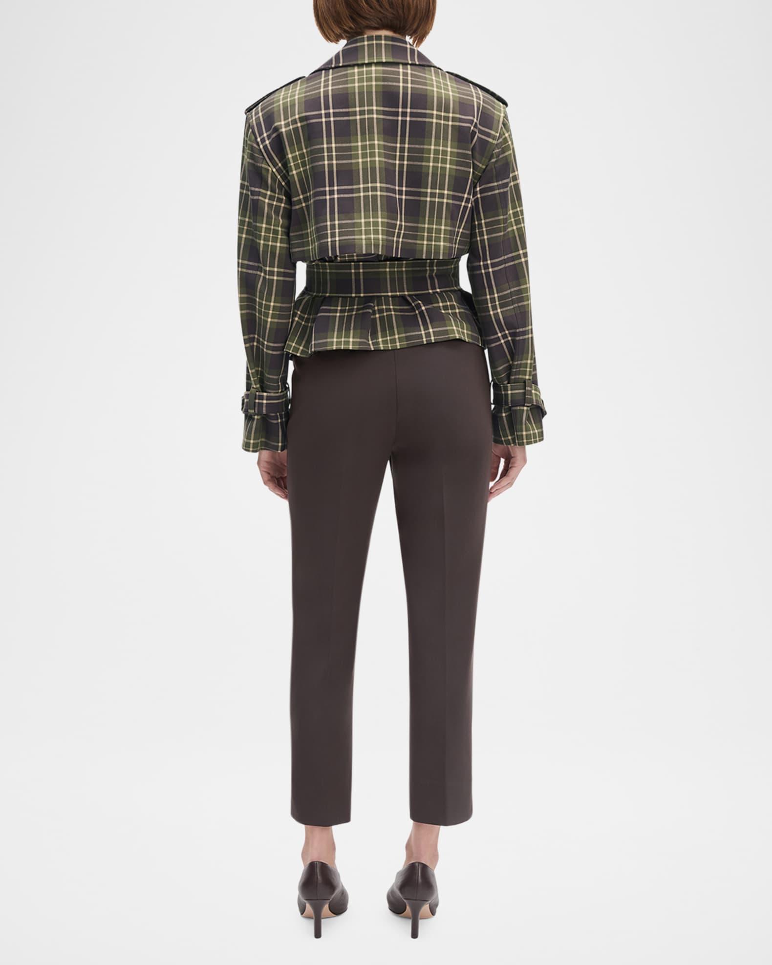 The Cropped Charles Countryside Plaid Trench Coat  Product Image