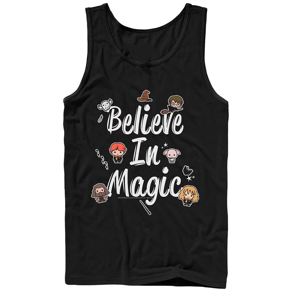 Men's Harry Potter Chibi Believe In Magic Graphic Tank Top, Size: Large, Black Product Image