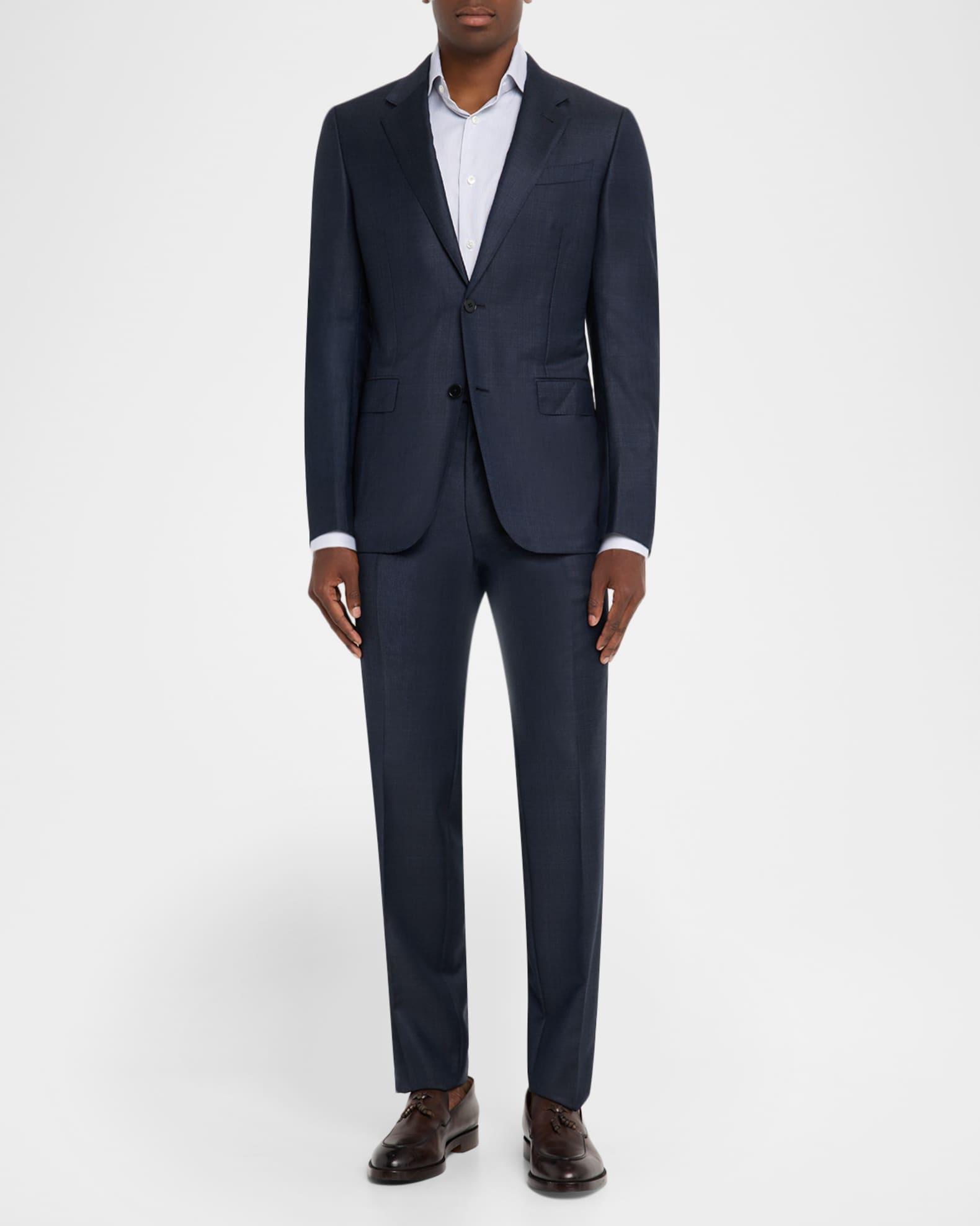 Men's Wool Tonal Plaid Two-Piece Suit Product Image