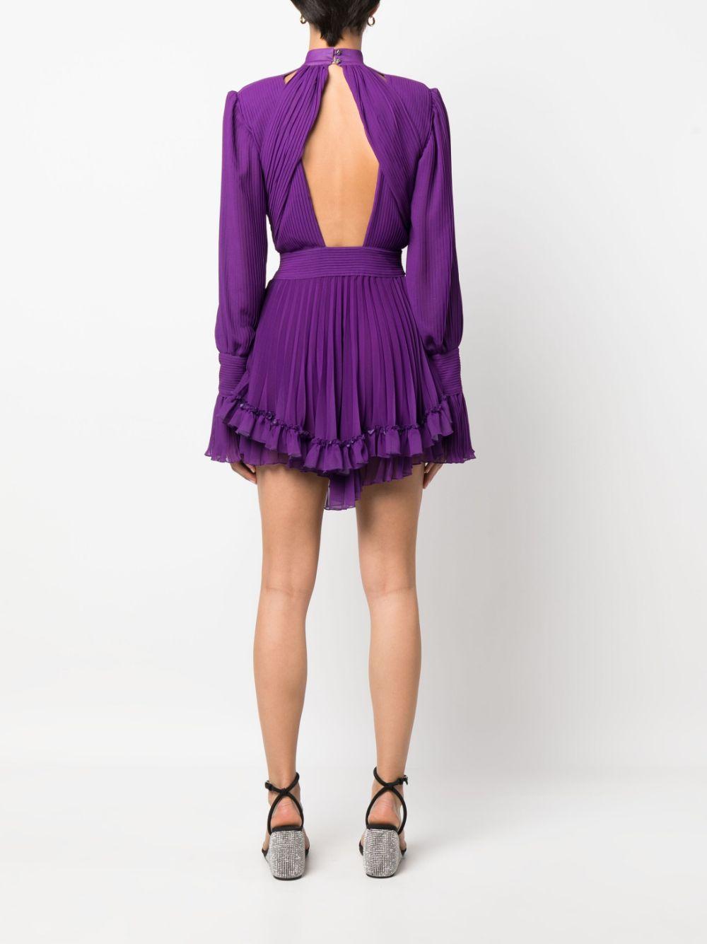 plunging V-neck pleated dress Product Image