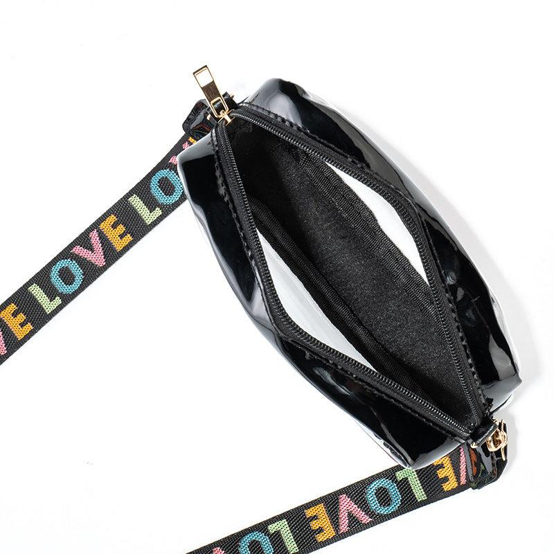 Clear PVC Jelly Bag – Fashionable Crossbody Messenger with Heart Patch for Women Product Image