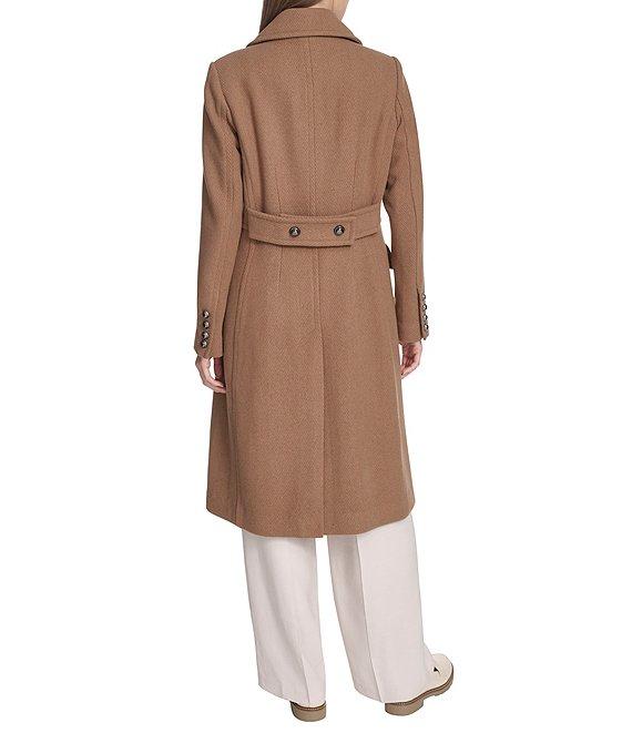 Kenneth Cole New York Solid Notch Collar Double Breasted Military Coat Product Image
