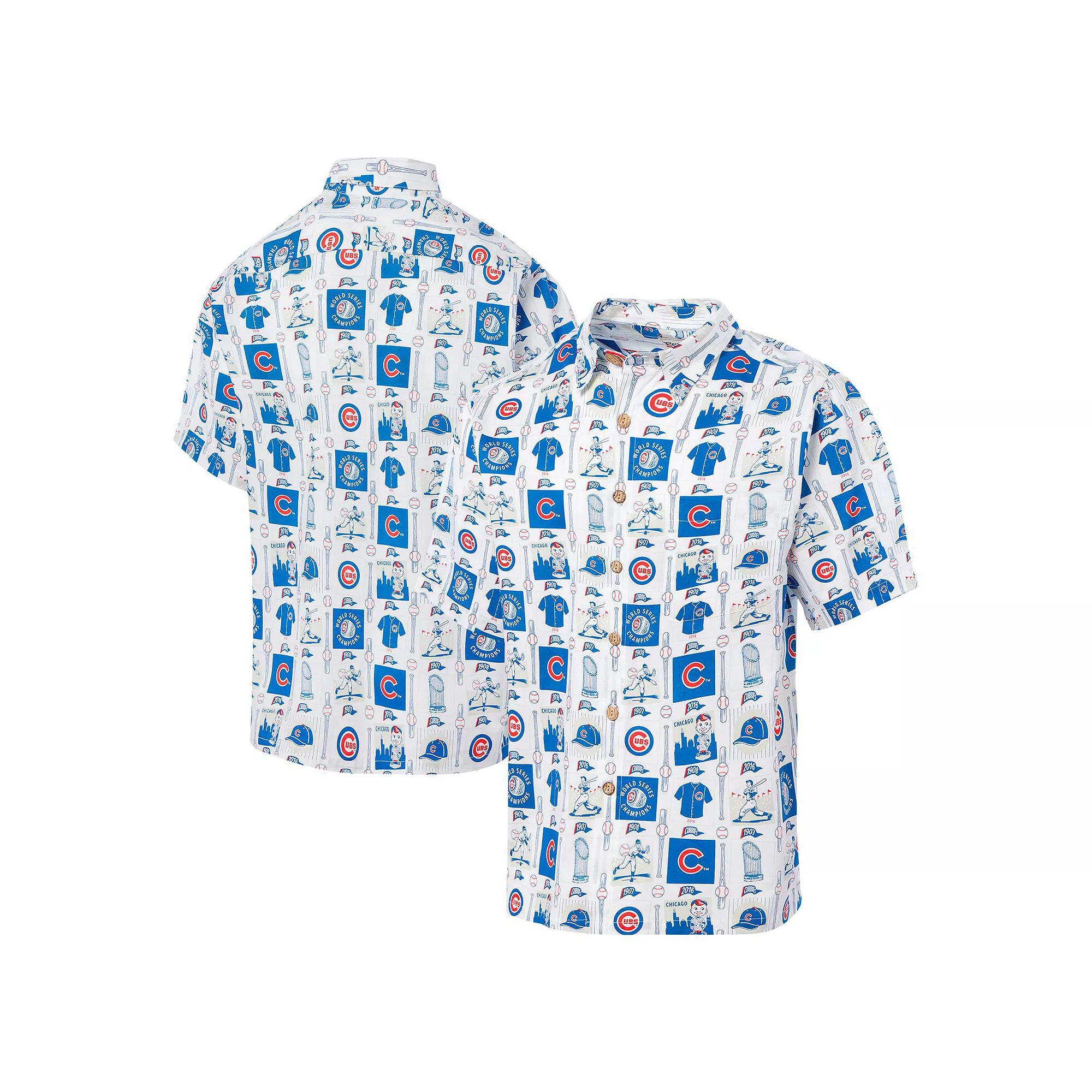 Men's Reyn Spooner White Chicago Cubs Champions Scenic Button-Up Shirt, Size: Large Product Image