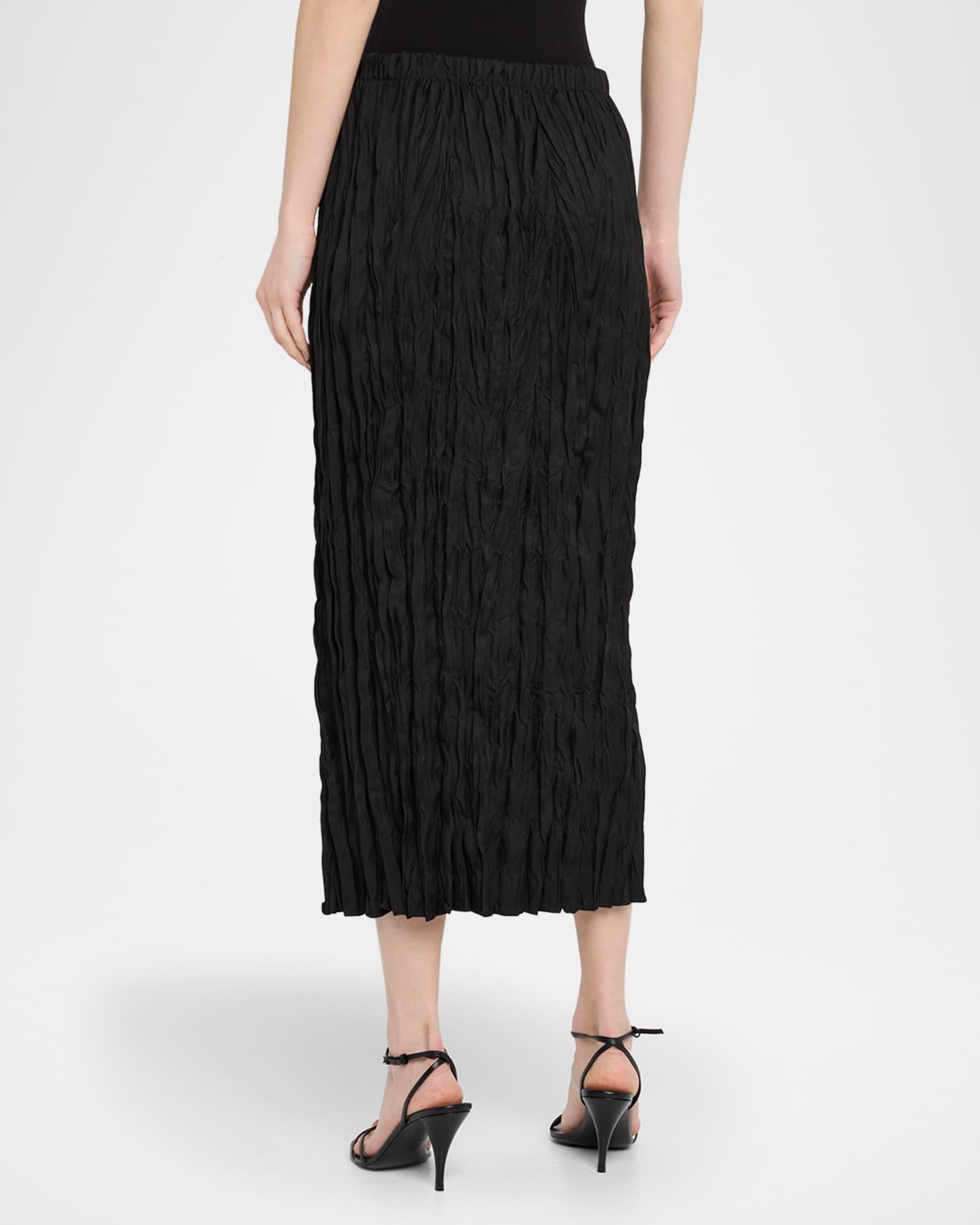Crinkled Straight Midi Skirt Product Image