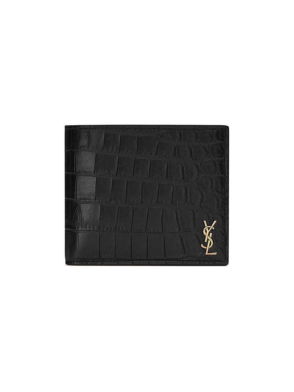 Mens Crocodile-Embossed Leather Wallet Product Image