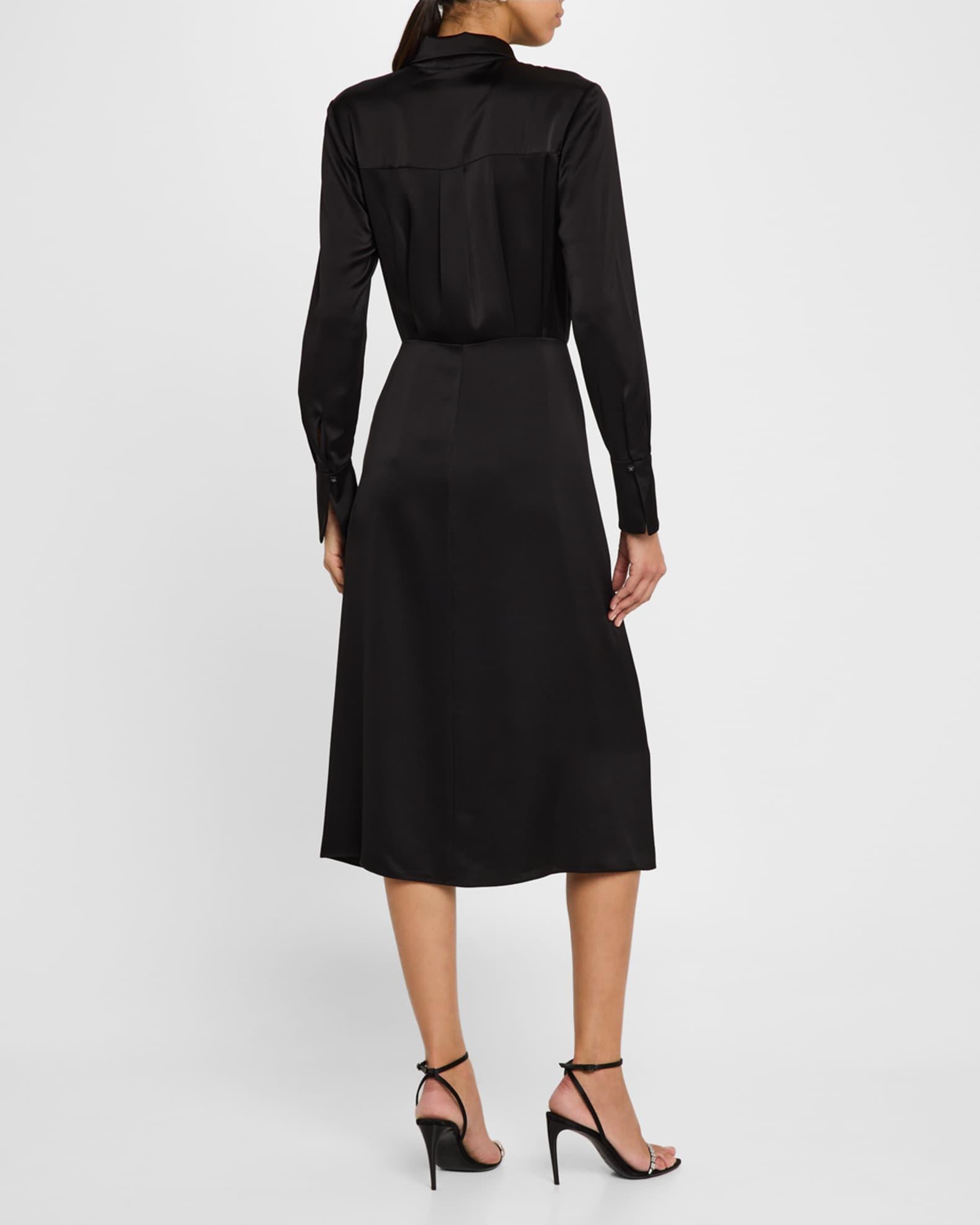 Alara Tie-Waist Sateen Midi Shirtdress Product Image