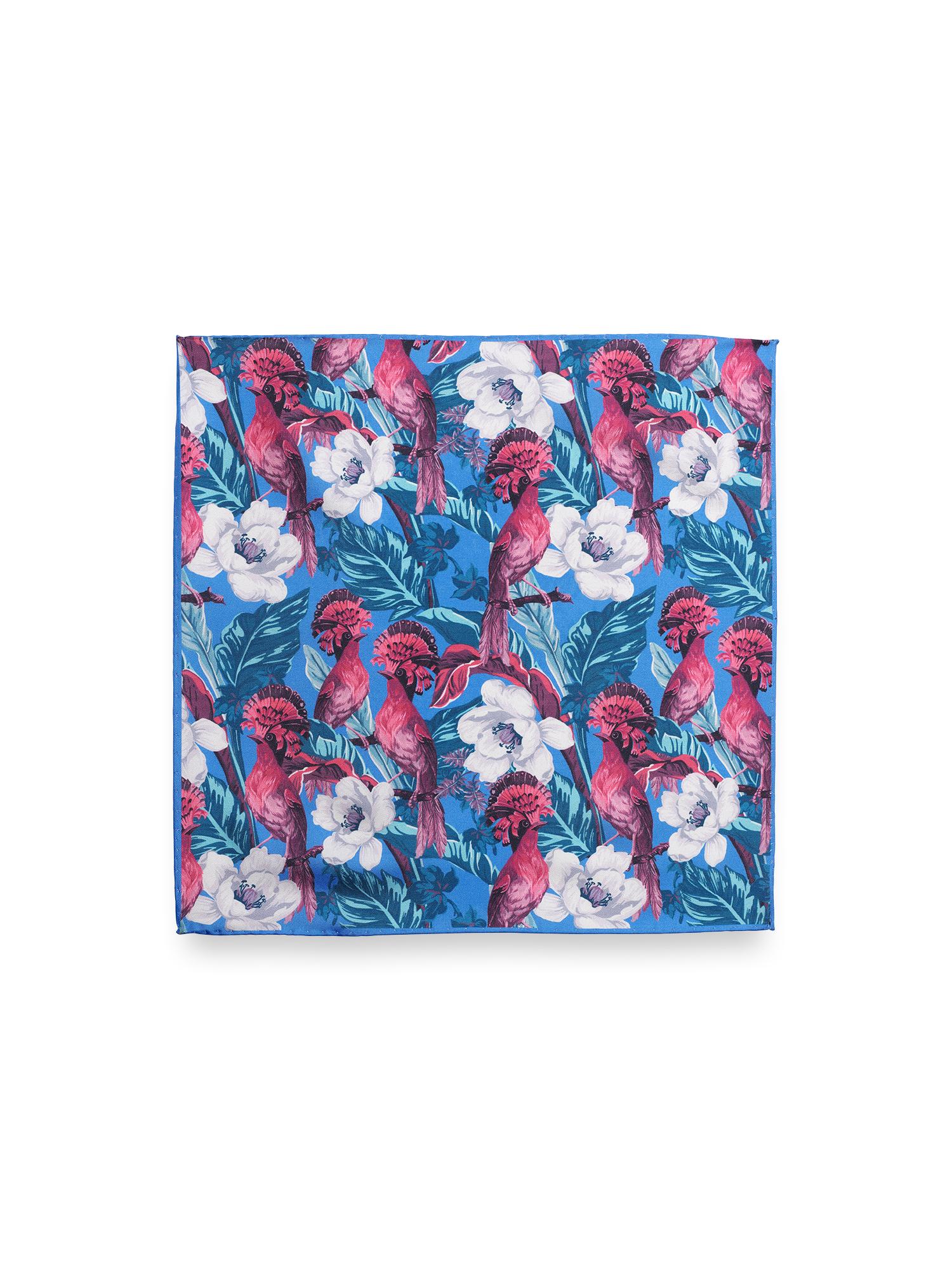 Floral Silk Pocket Square - Blue Multi Product Image