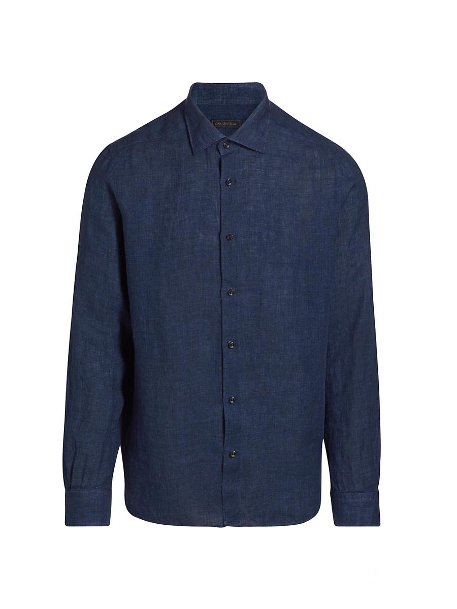 Mens COLLECTION Linen Button-Front Shirt Product Image