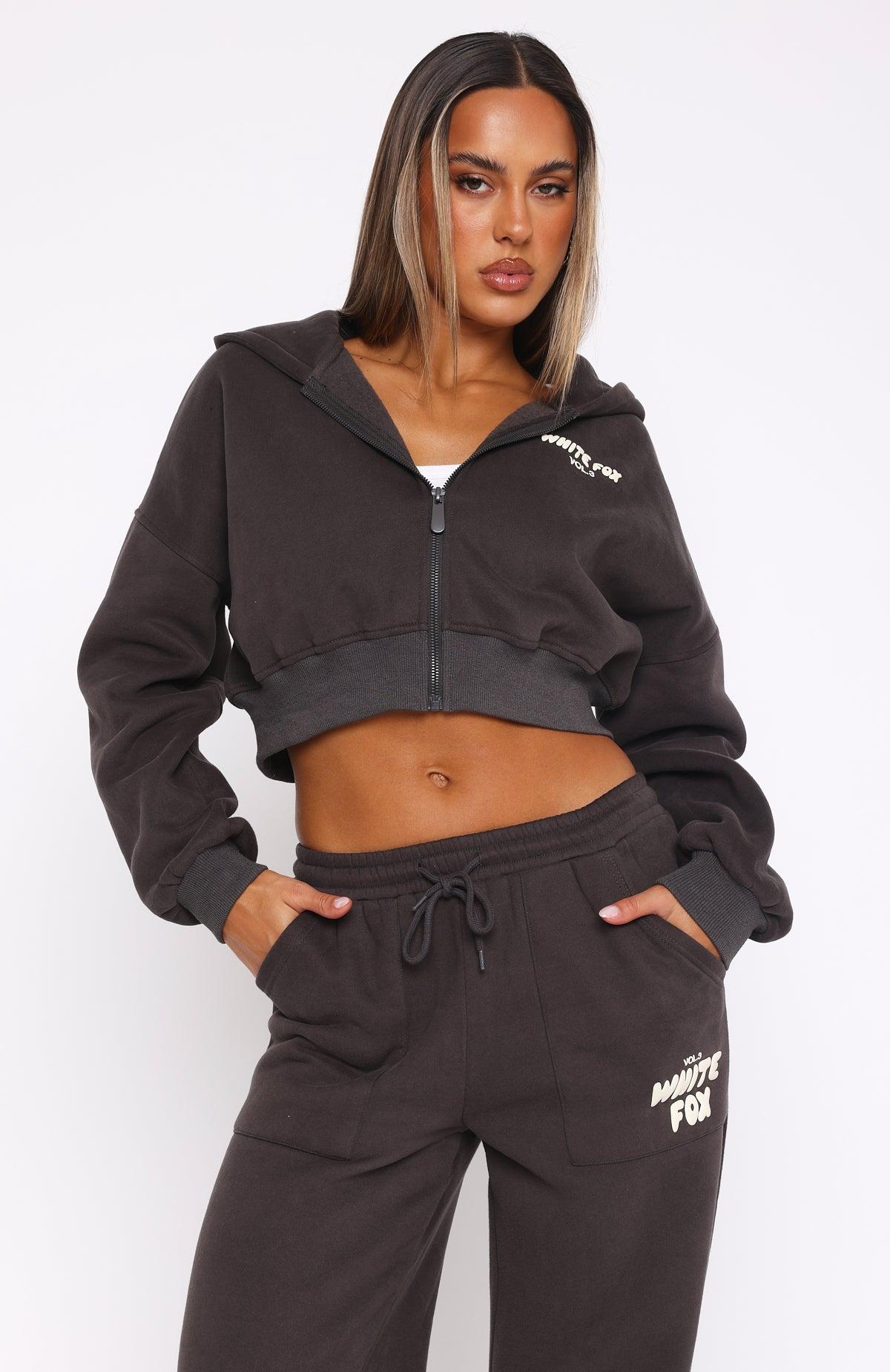 Offstage Cropped Zip Hoodie Shadow Product Image