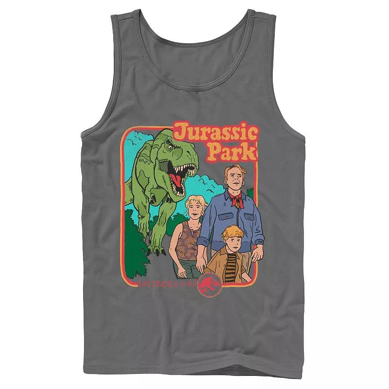 Men's Jurassic Park Vintage Characters Life Finds A Way Tank Top,  Product Image