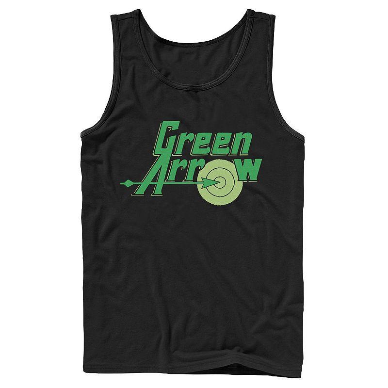 Men's DC Comics The Green Arrow Vintage Text Poster Tank Top,  Product Image