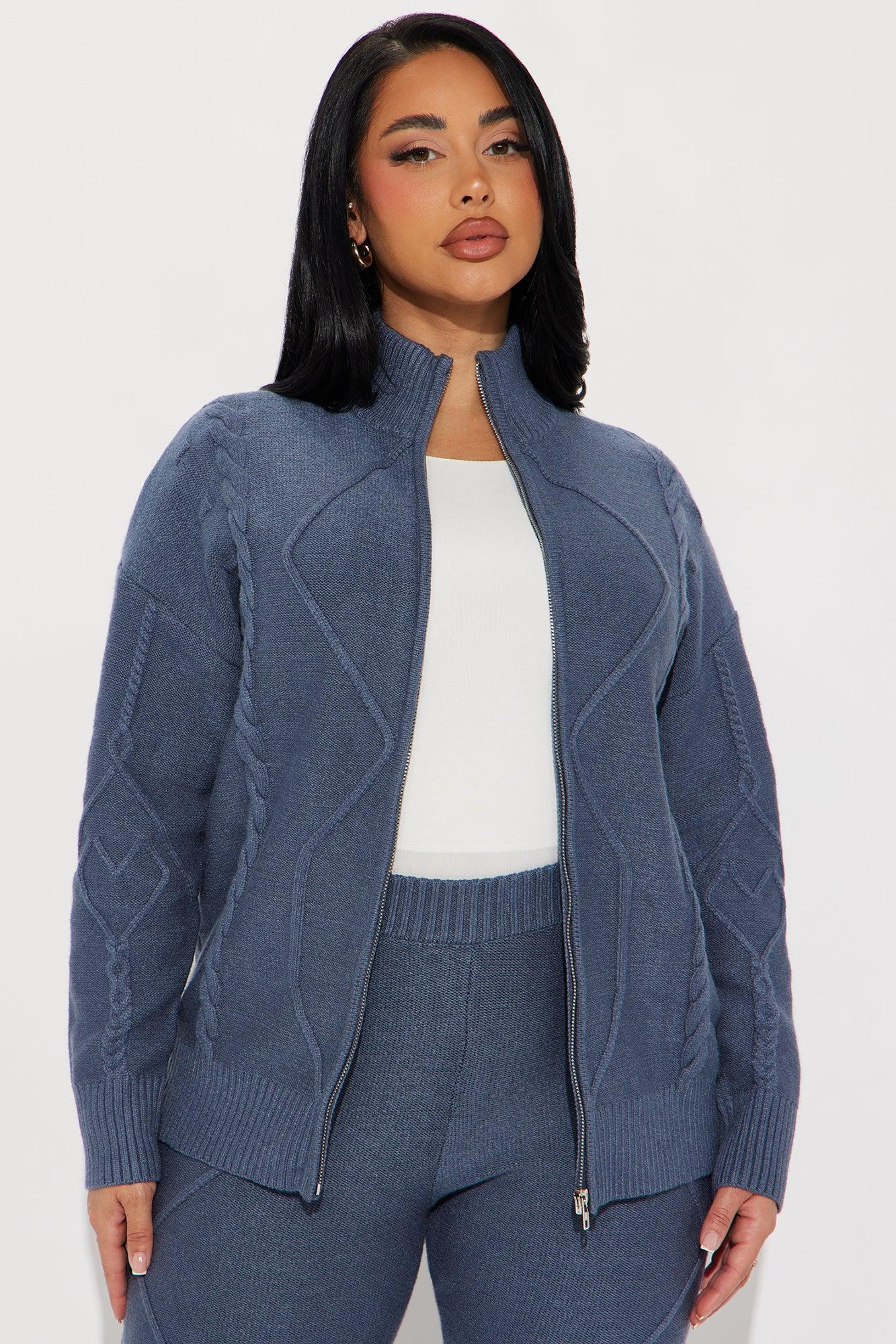 Cozy Up Sweater Pant Set - Denim Product Image