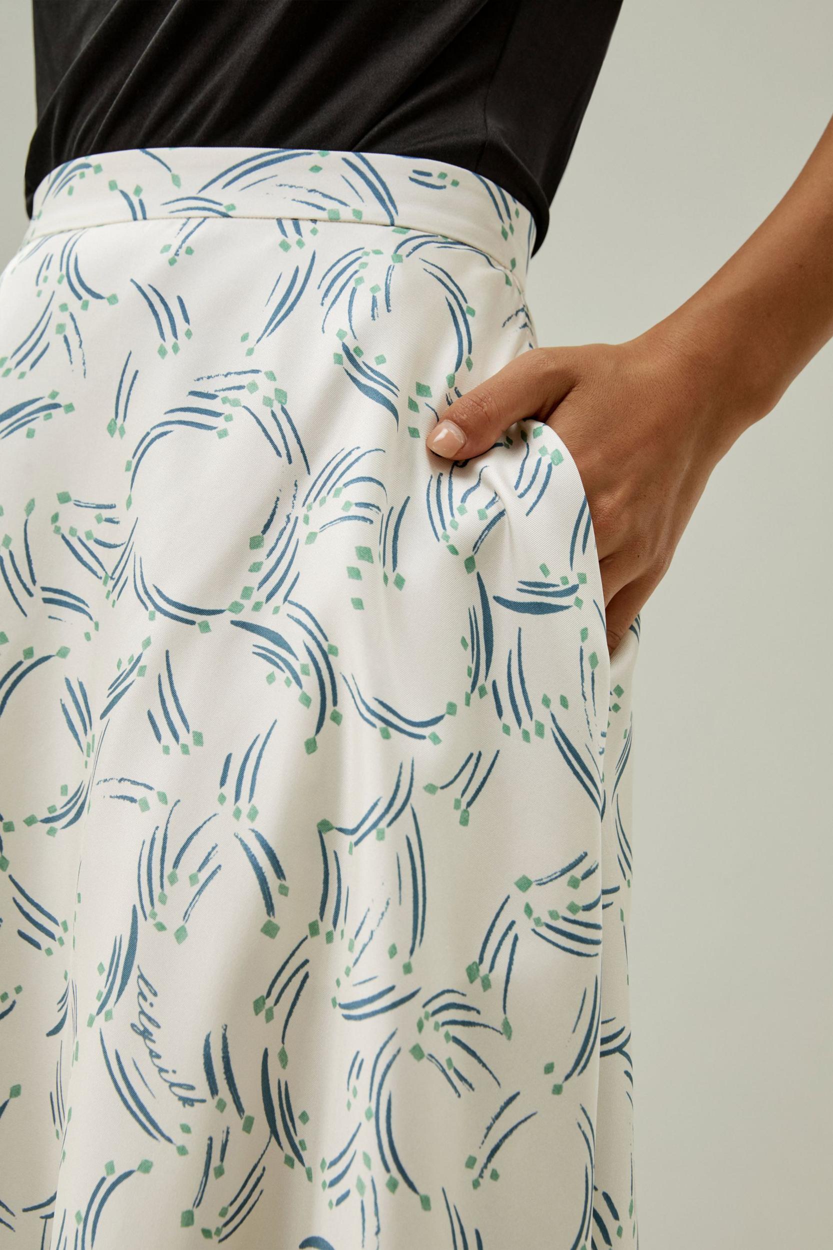 Abstract Botanical A-Line Skirt Product Image