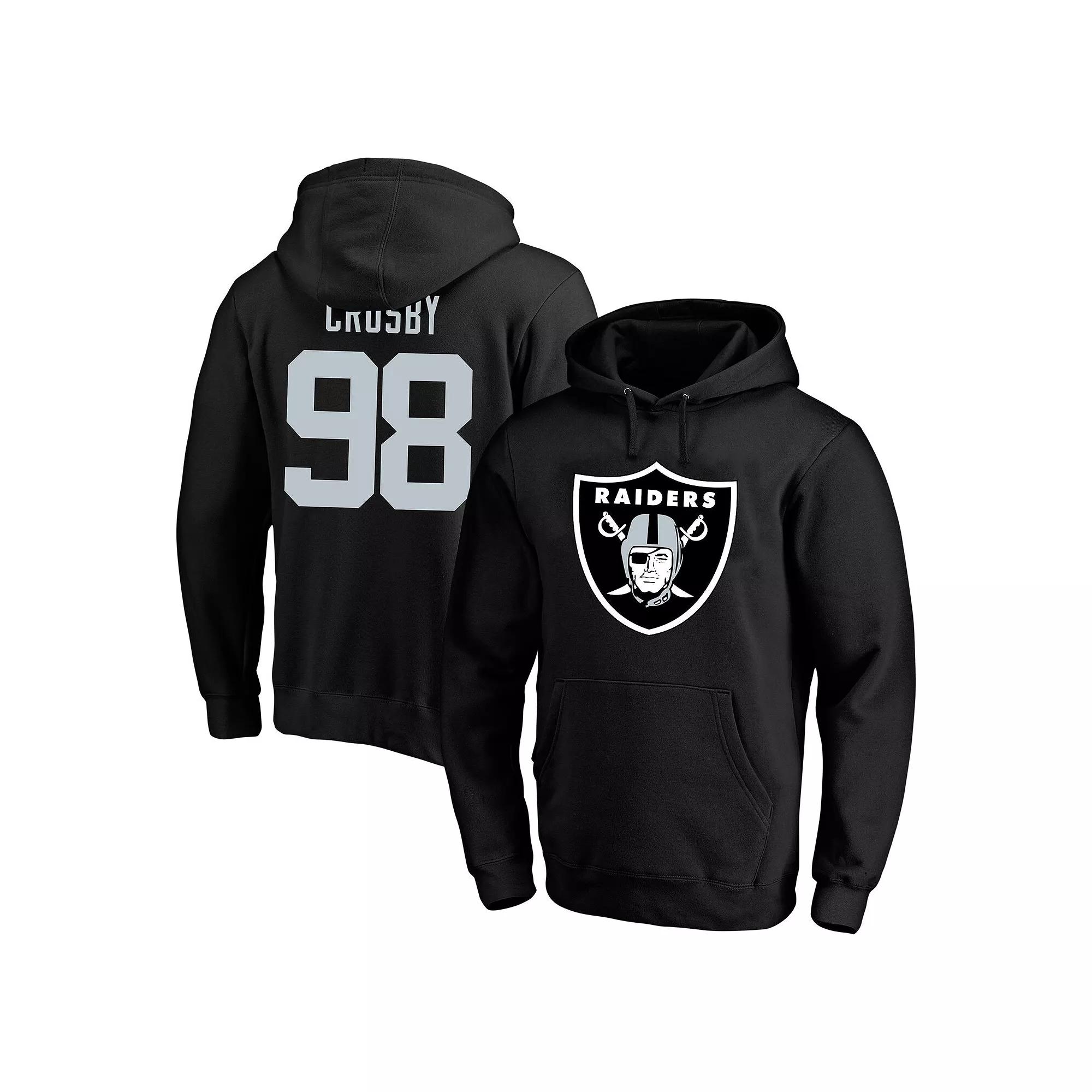 Men's Fanatics Maxx Crosby Black Las Vegas Raiders Big & Tall Name & Number Fleece Pullover Hoodie,  Product Image