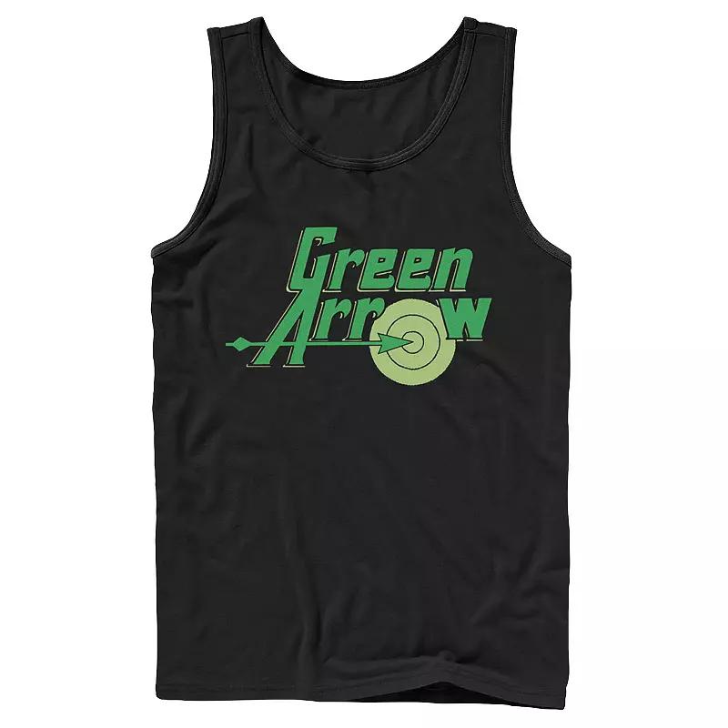 Men's DC Comics The Green Arrow Vintage Text Poster Tank Top,  Product Image