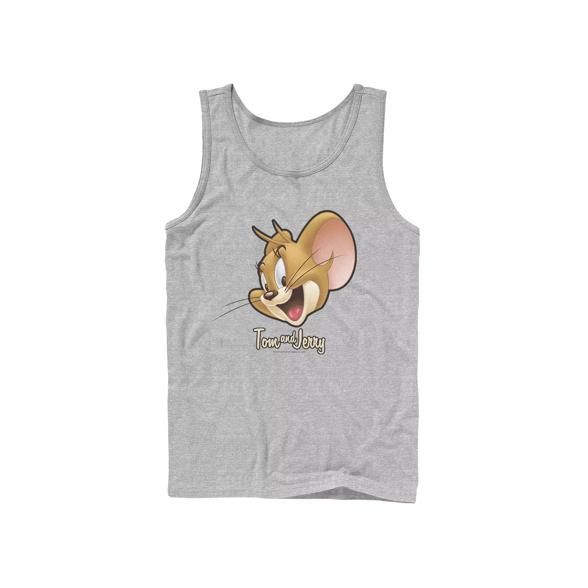 Men's Tom And Jerry Simple Jerry Big Face Tank Top, Size: Large, Athletic Grey Product Image