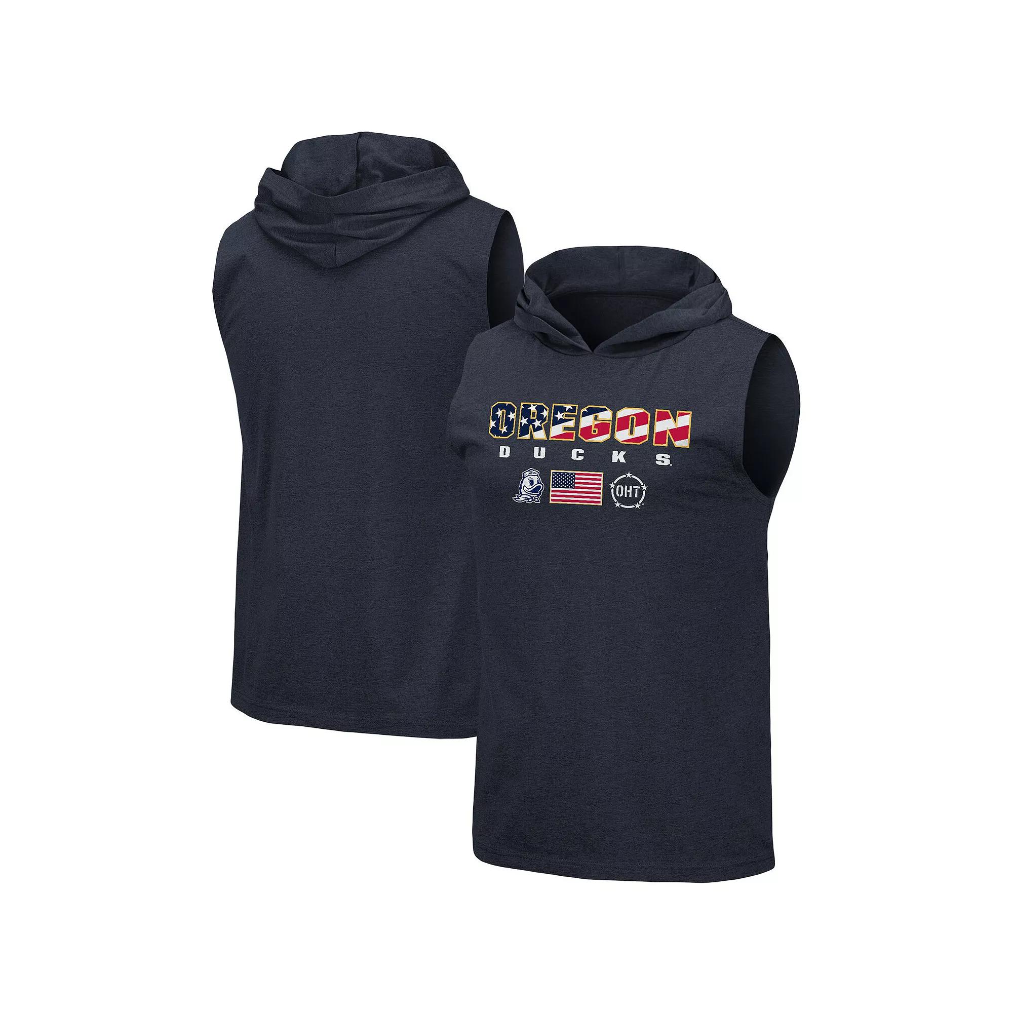 Men's Colosseum Navy Nebraska Huskers OHT Military Appreciation Americana Hoodie Sleeveless T-Shirt, Size: Medium, Blue Product Image