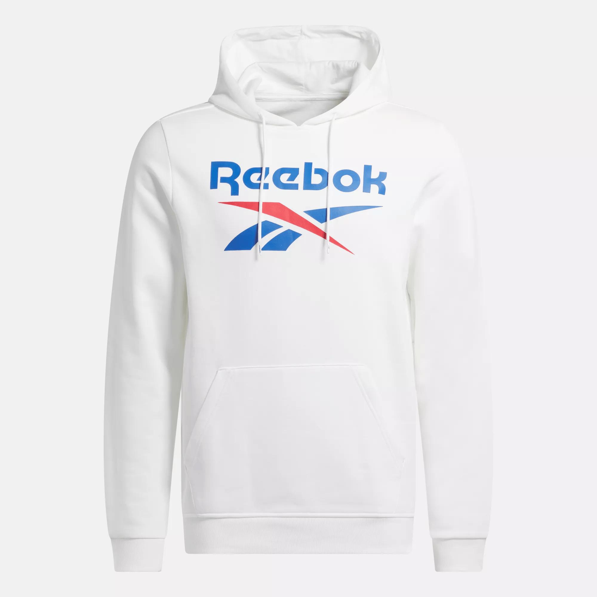 Men's Reebok Identity Fleece Stacked Logo Pullover Hoodie Male Product Image