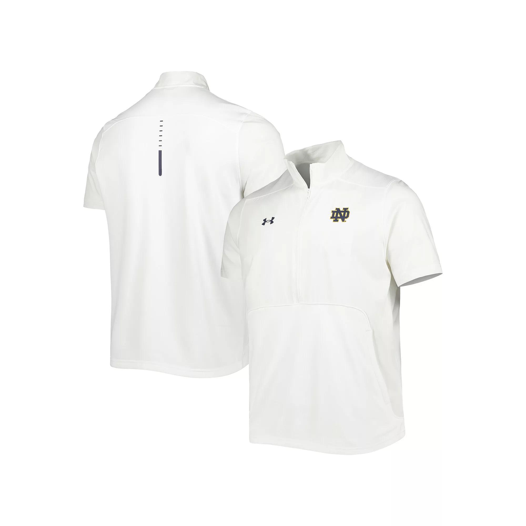 Men's Under Armour White Notre Dame Fighting Irish Motivate 2.0 Half-Zip Jacket,  Product Image