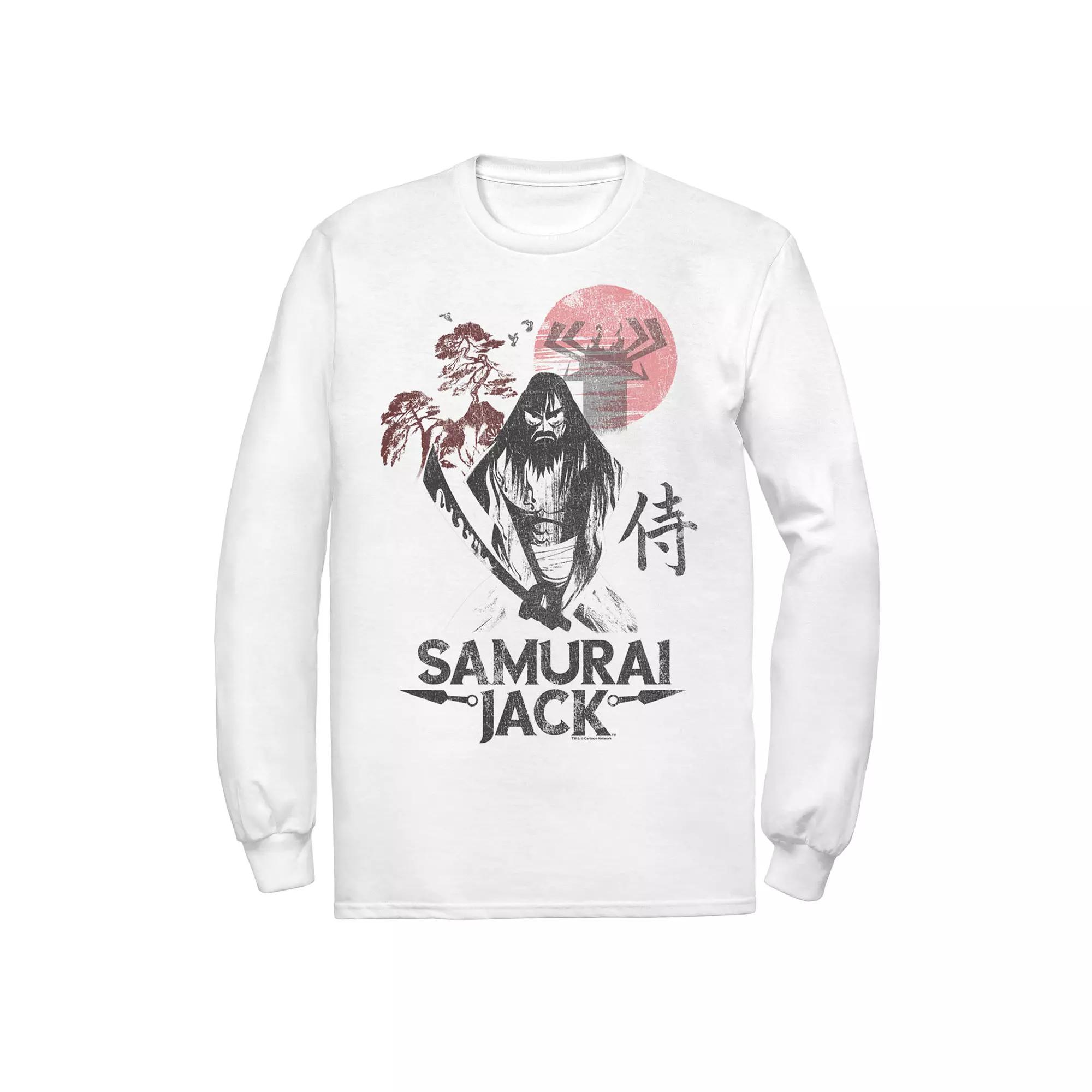 Men's Cartoon Network Samurai Jack Epic Warrior Kanji Art Rock Long Sleeve Tee,  Product Image