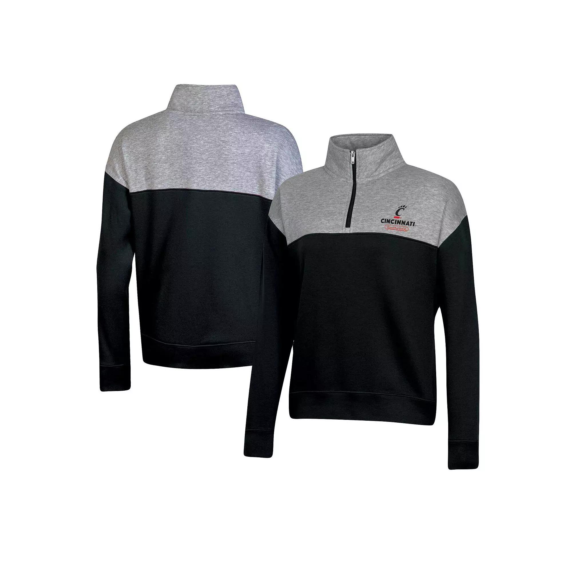 Women's Champion Black Cincinnati Bearcats Color-Blocked Quarter-Zip Sweatshirt,  Product Image