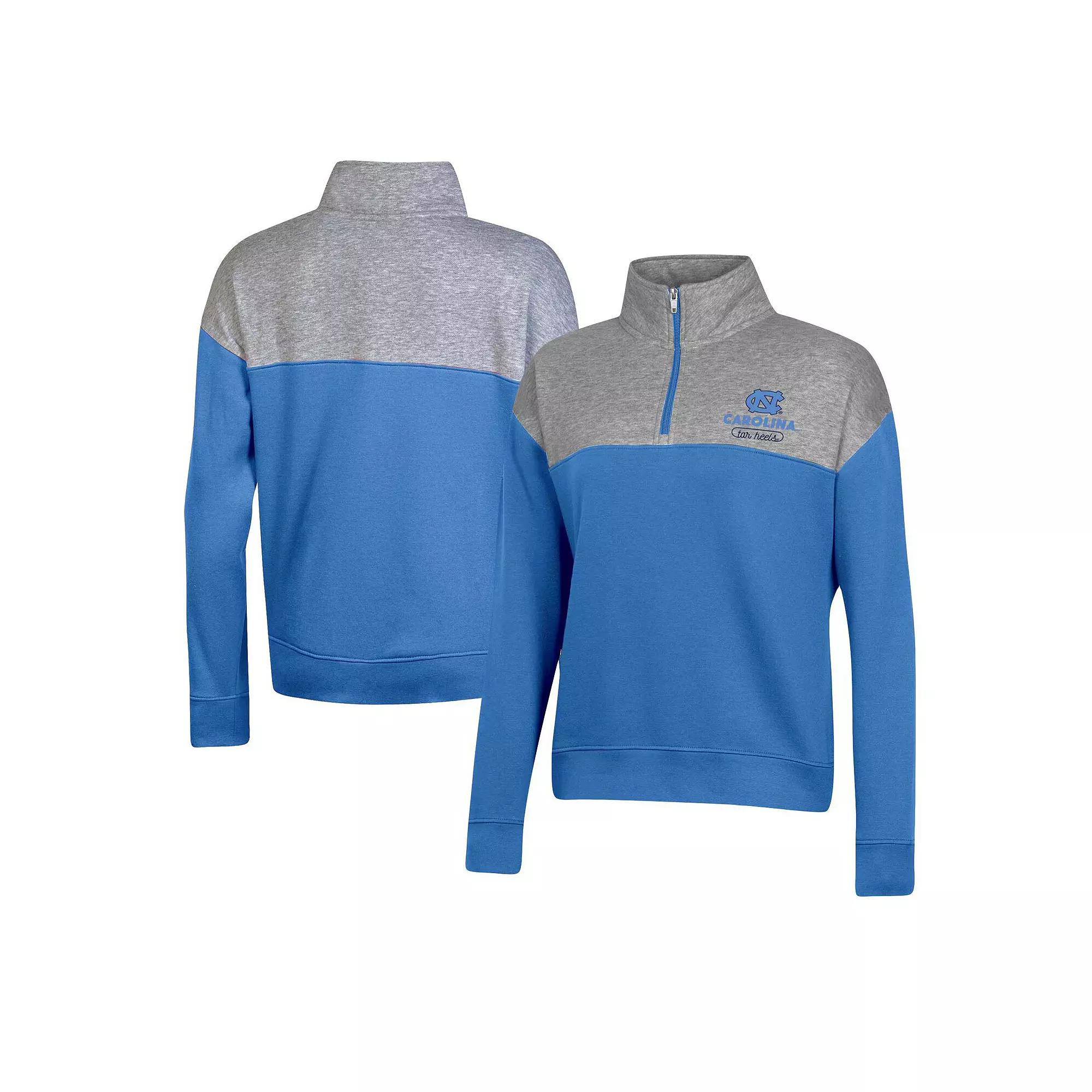 Women's Champion Carolina Blue North Carolina Tar Heels Color-Blocked Quarter-Zip Sweatshirt,  Product Image