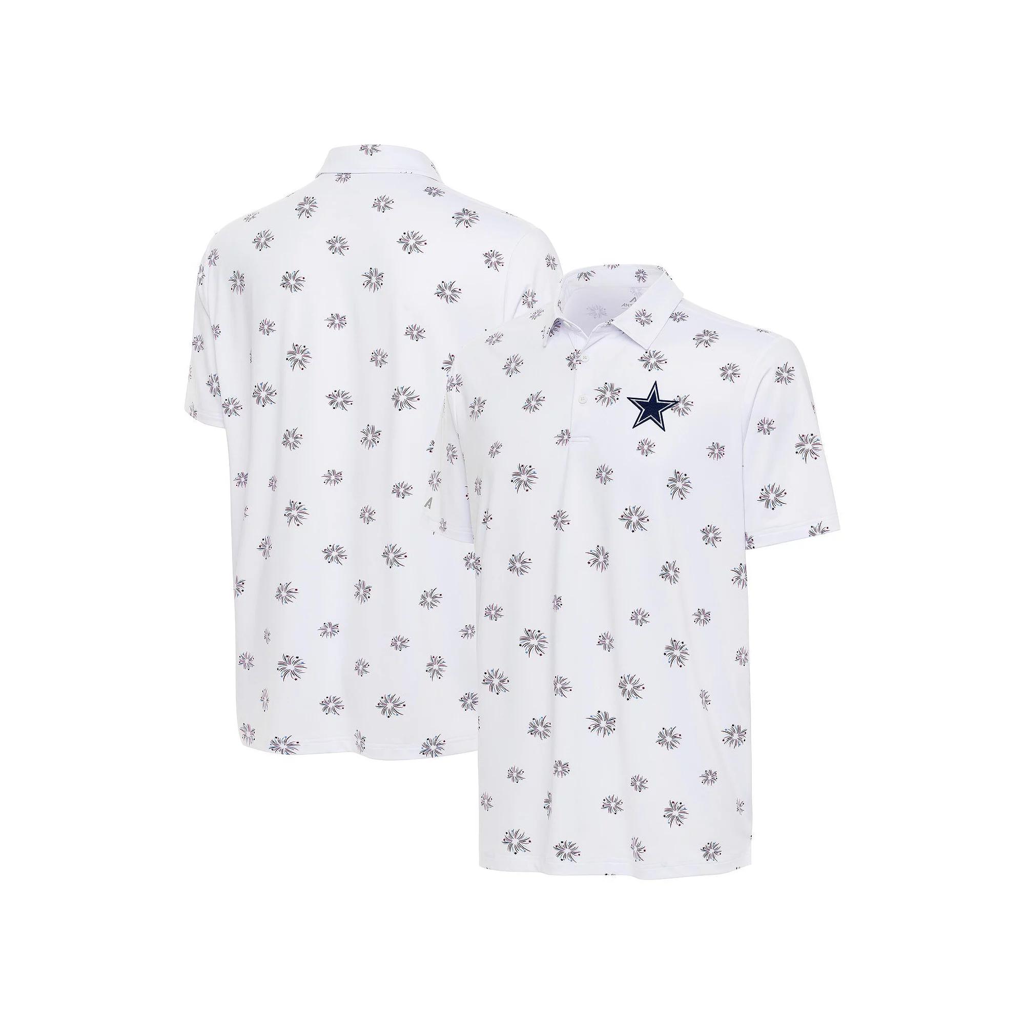Men's Antigua White Dallas Cowboys Fireworks Polo,  Product Image