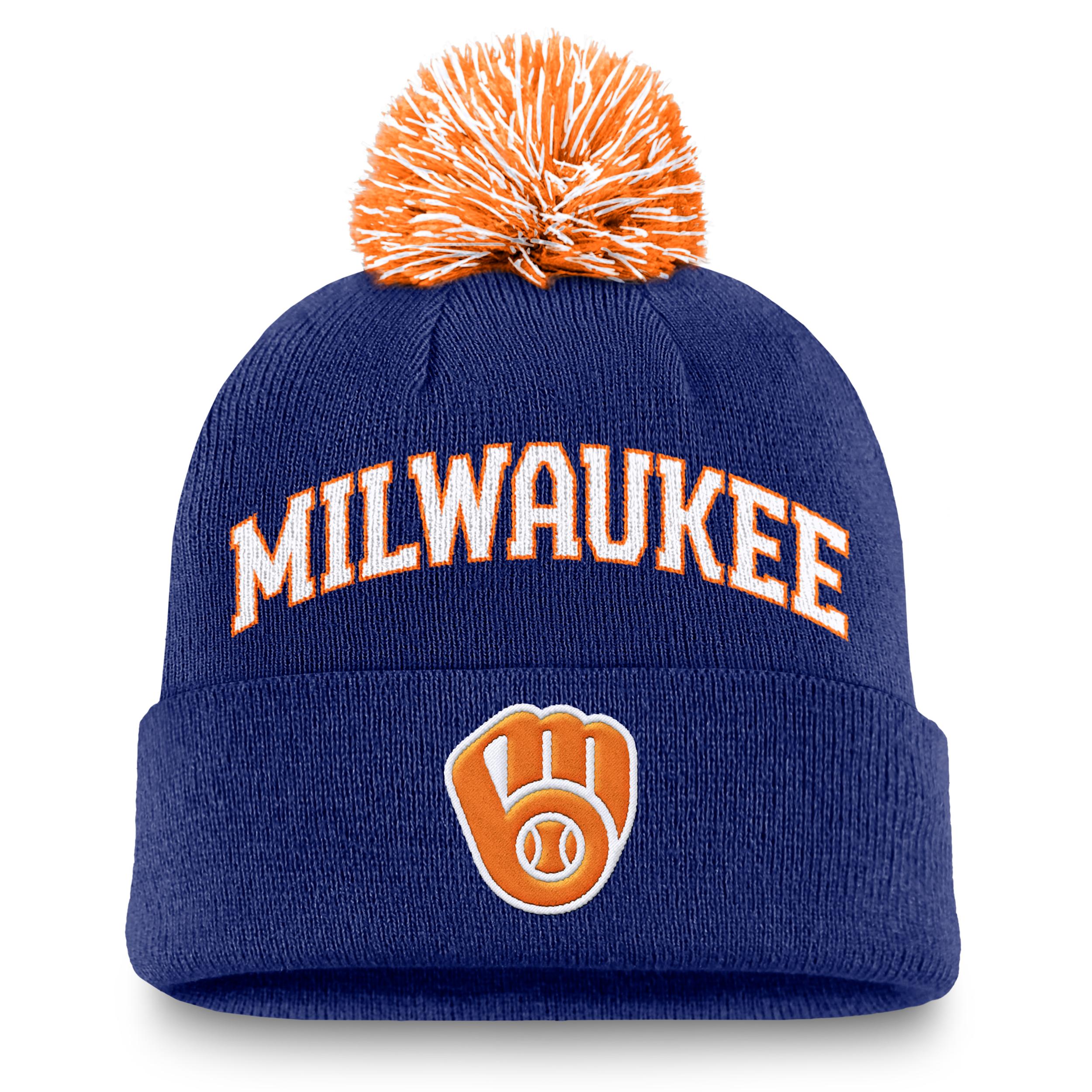 Milwaukee Brewers Peak Nike Men's MLB Cuffed Pom Beanie Product Image