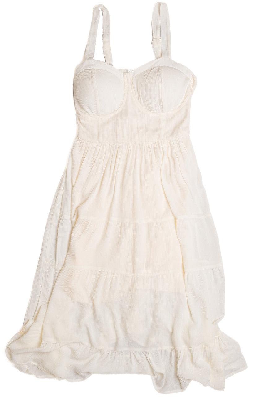 Ivory Satin Bustier Dress Product Image