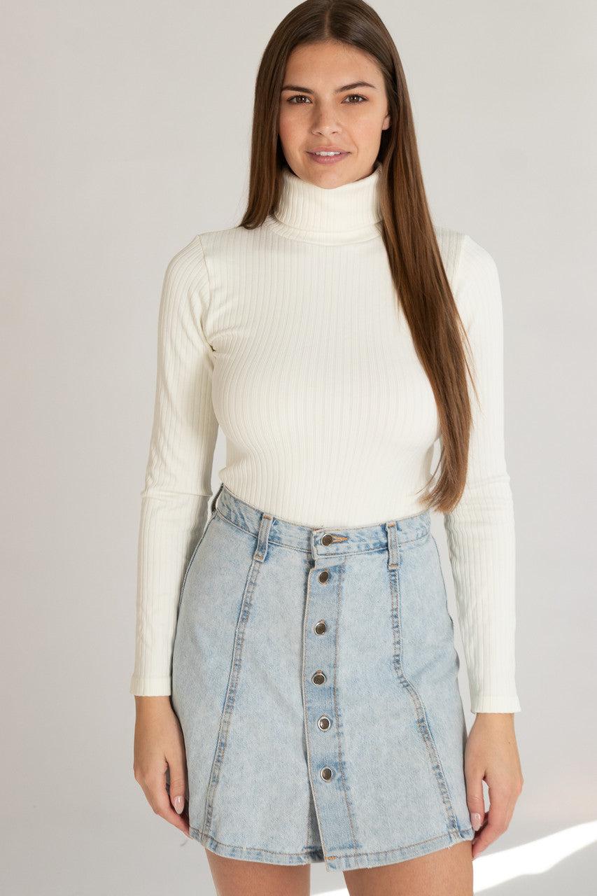 Seamless Ribbed Turtleneck Product Image